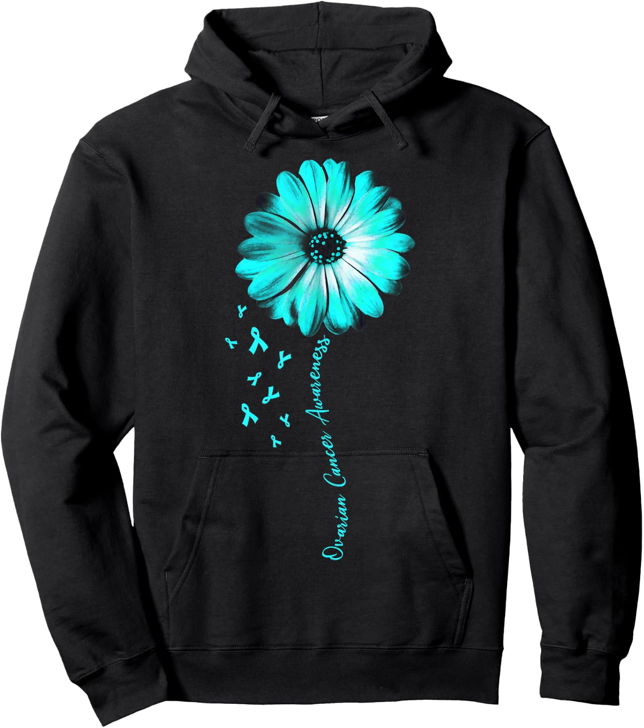 Daisy Flower Ovarian Cancer Awareness Gifts Hoodie - Hoodie | Black