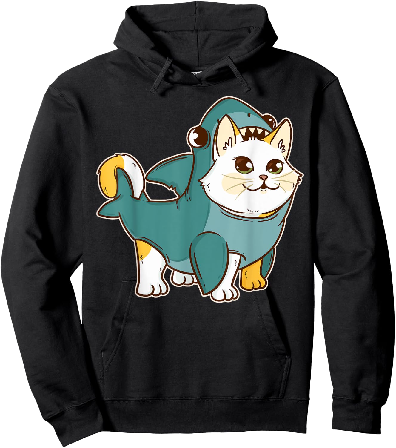 Cat Shark Kawaii Kitten Funny Halloween Costume Men Women Kids Hoodie - Hoodie | Black