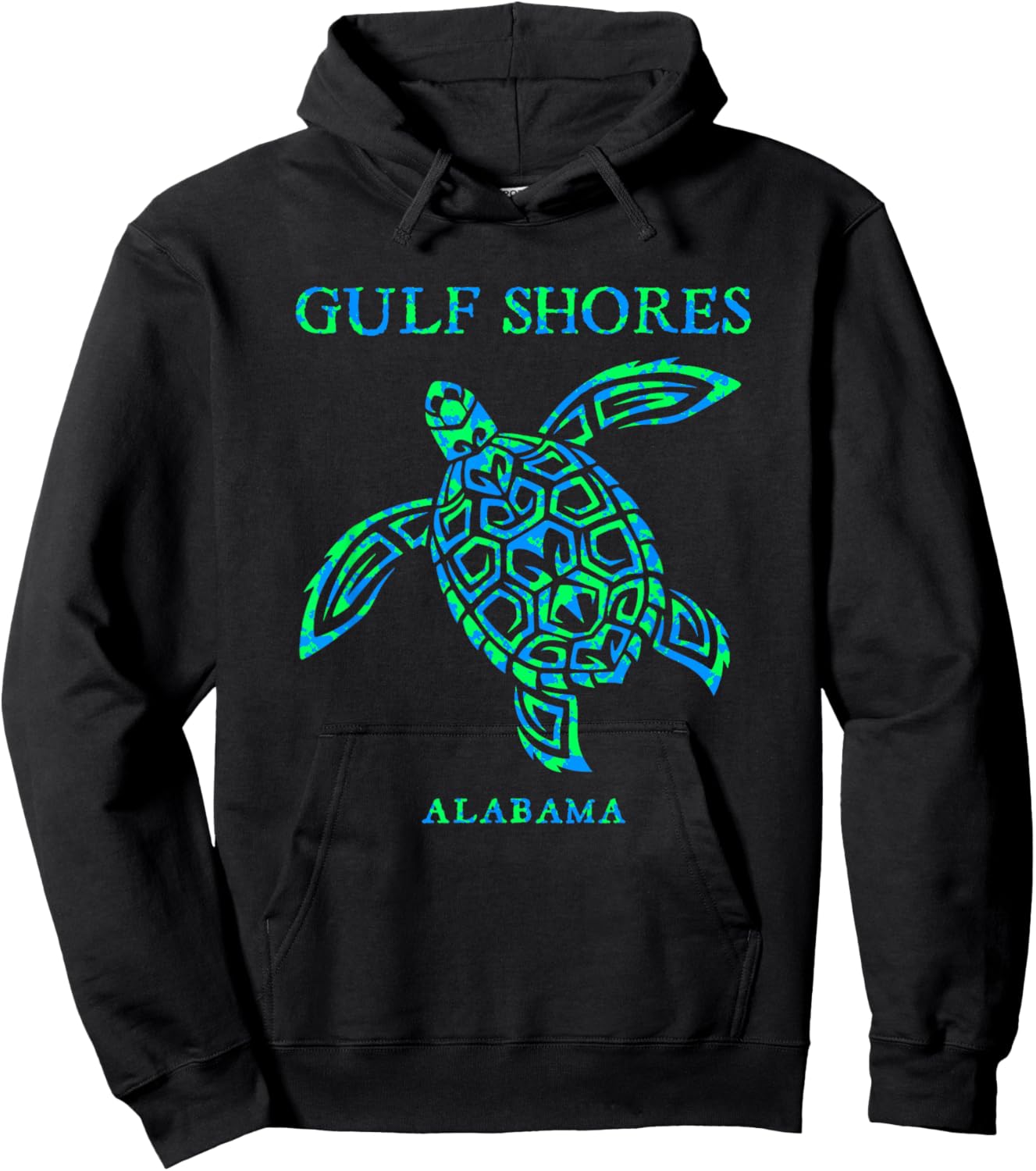 Gulf Shores Alabama Retro Sea Turtle Boys Girls Toddler Hoodie - Hoodie | Black