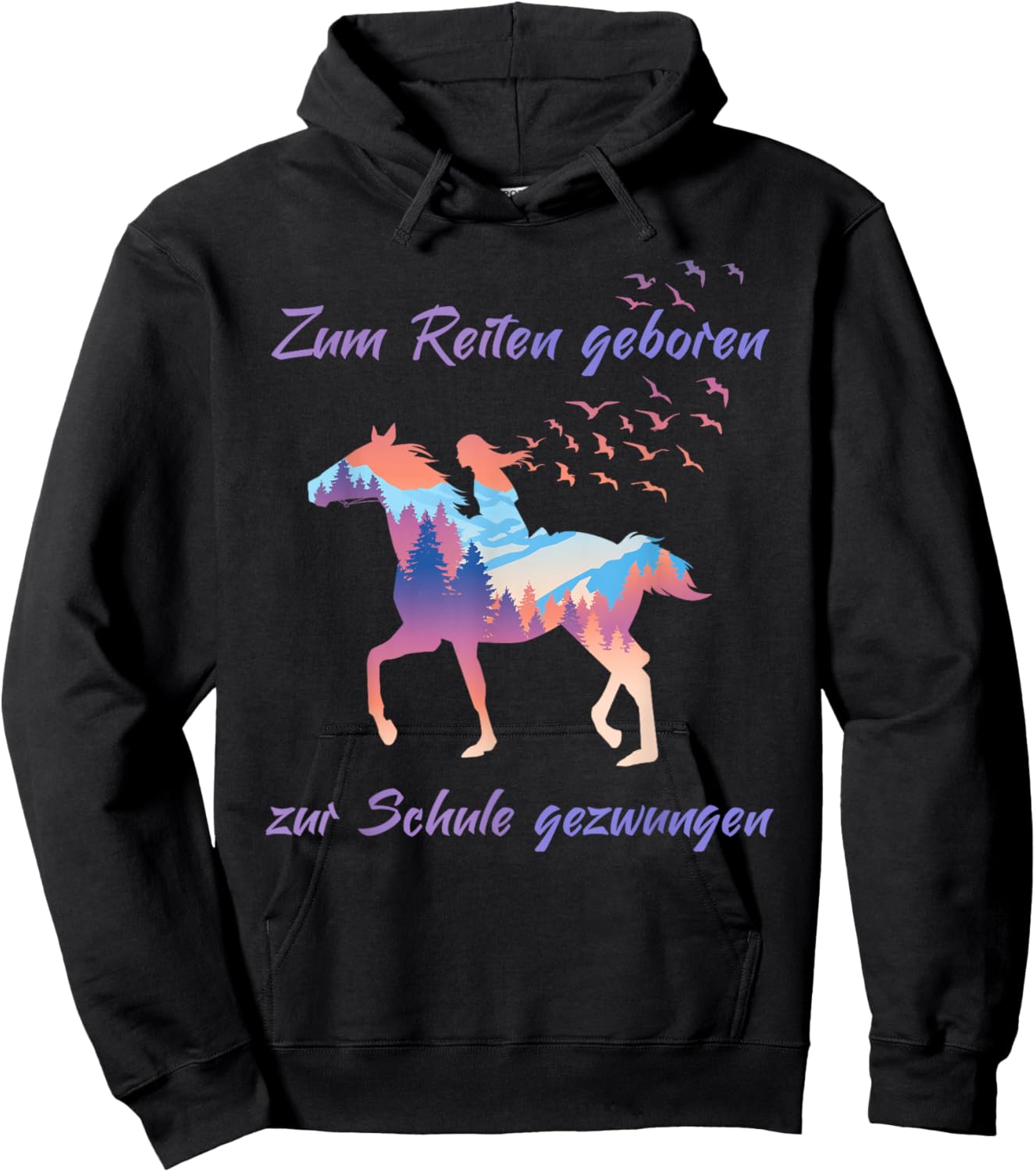 Zum Reiten Geboren zur Schule gezwungen - Reiten Pferde Hoodie - Hoodie | Black