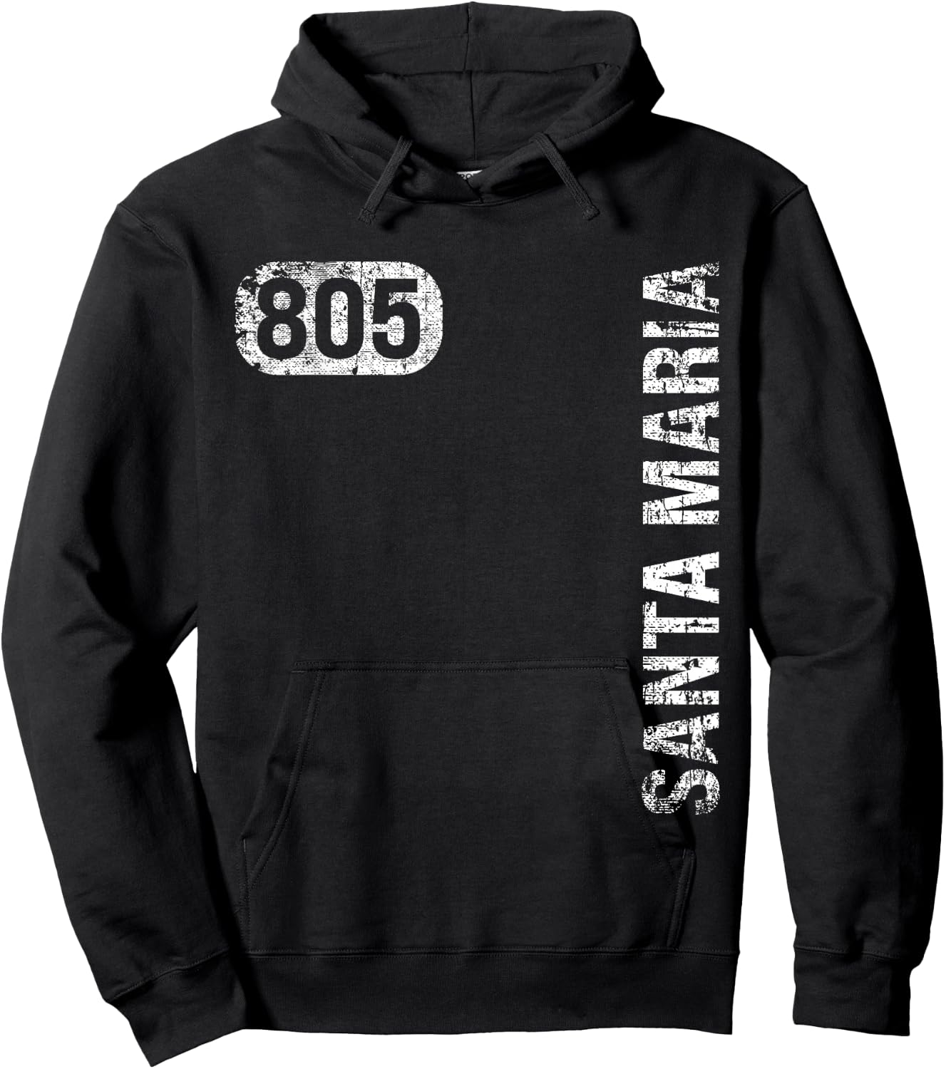 Santa Maria California 805 Area Code Vintage Retro Hoodie - Hoodie | Black