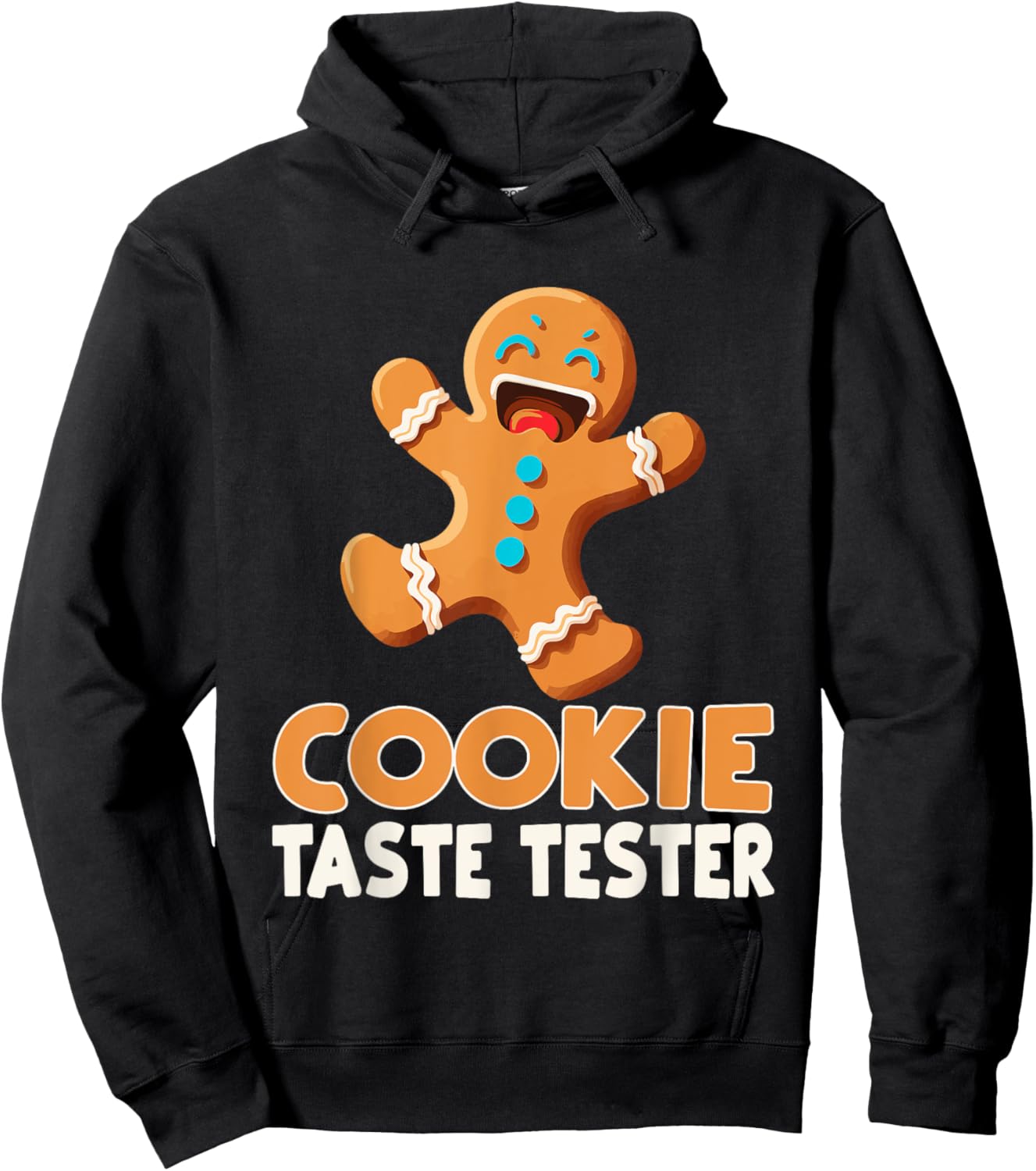 Funny Christmas Gingerbread Man Cookie Taste Tester Hoodie - Hoodie | Black