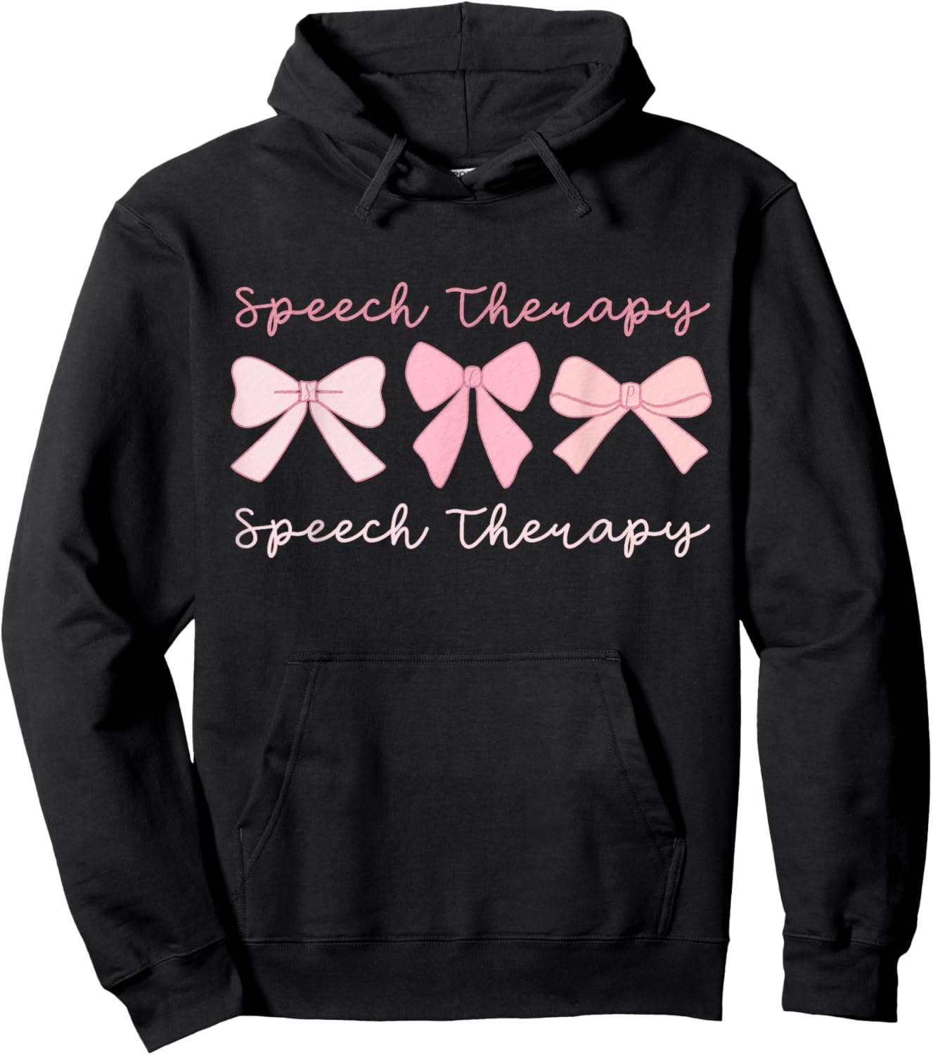 Speech Therapy Coquette Pink Bows SLP Speech Pathology Hoodie - Hoodie | Black