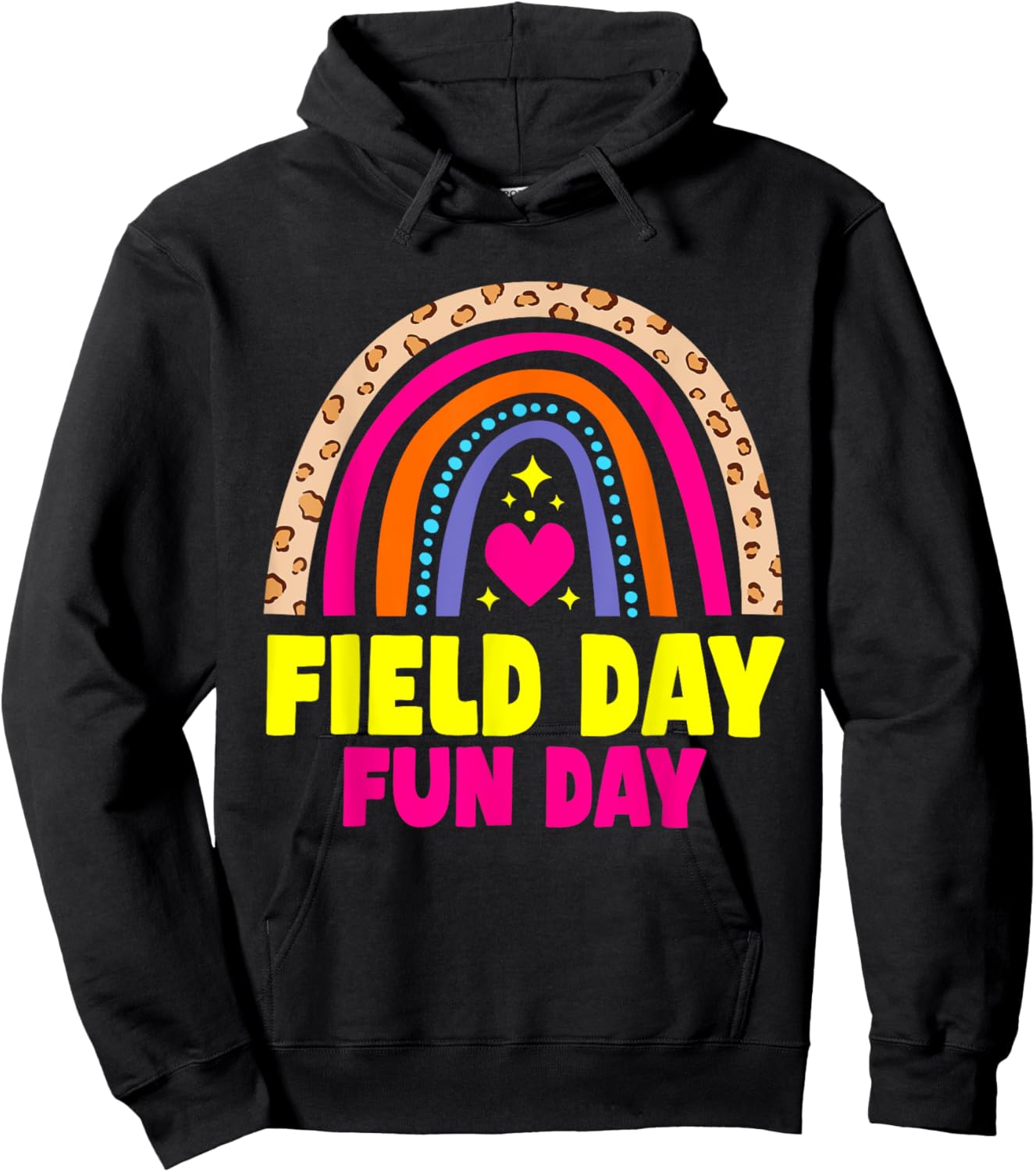 Cute Field Day Kids Teacher Hoodie - Hoodie | Black