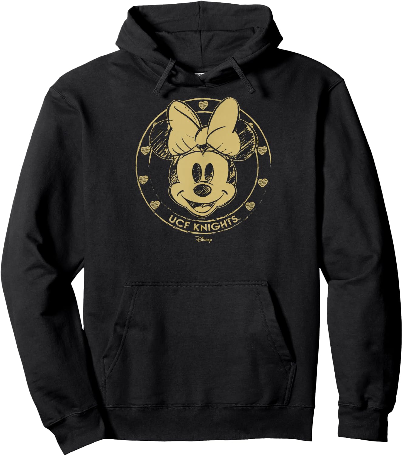 Central Florida Golden Knights Minnie Mouse Sketch Dark Gray Hoodie - Hoodie | Black