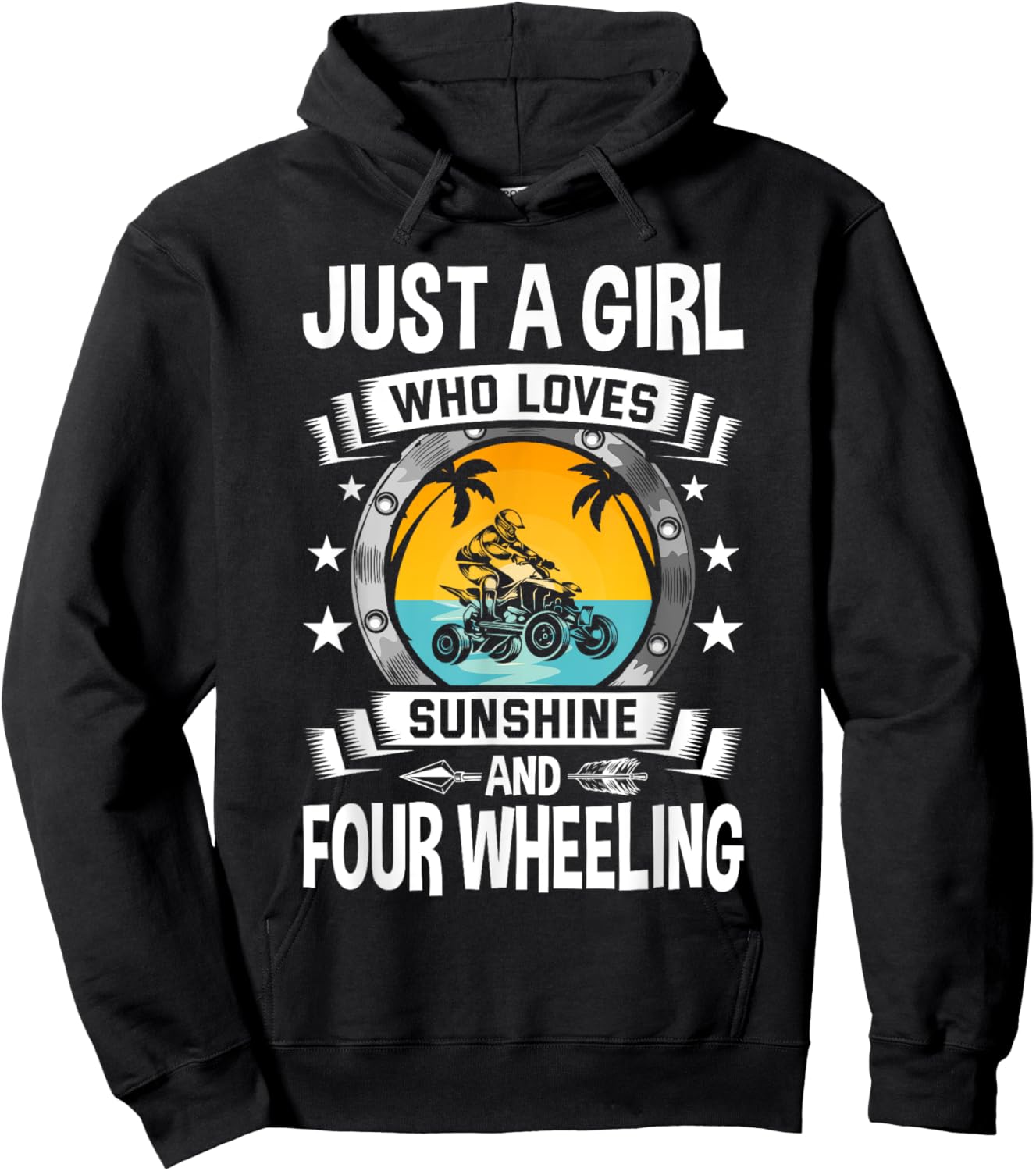 Just a Girl Who Loves Sunshine and Four Wheeling Hoodie - Hoodie | Black