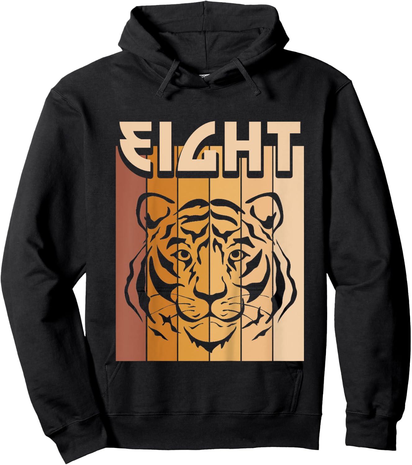 8 Year Old Tiger Birthday Boy Girl 8th Birthday Tiger Hoodie - Hoodie | Black