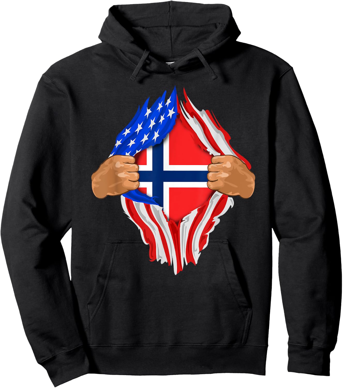 Norwegian Blood Inside Me | Norway Flag Gift Hoodie - Hoodie | Black
