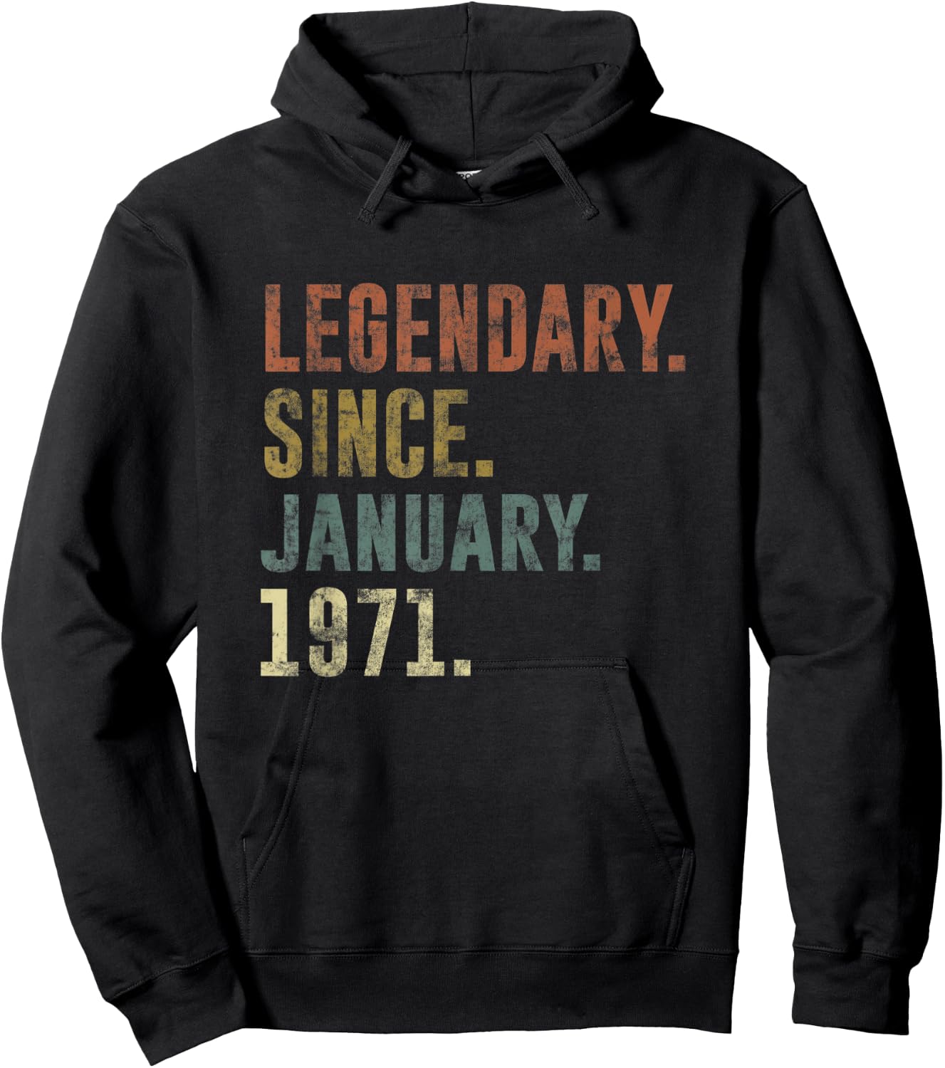 52nd Birthday Vintage Legendary Since January 1971 Hoodie - Hoodie | Black