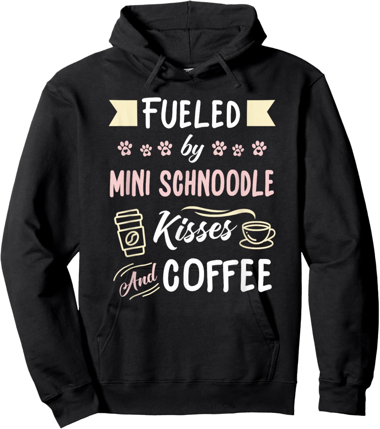 Mini Schnoodle Mom Miniature Schnauzer Poo Coffee Lover Hoodie - Hoodie | Black