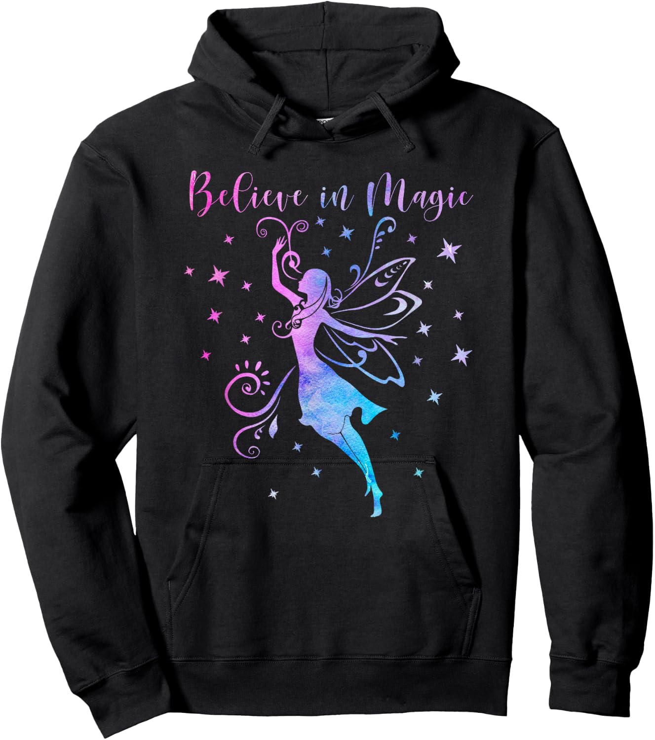 BELIEVE IN MAGIC Fairies Fairy Tale Positive Inspiring Quote Hoodie - Hoodie | Black