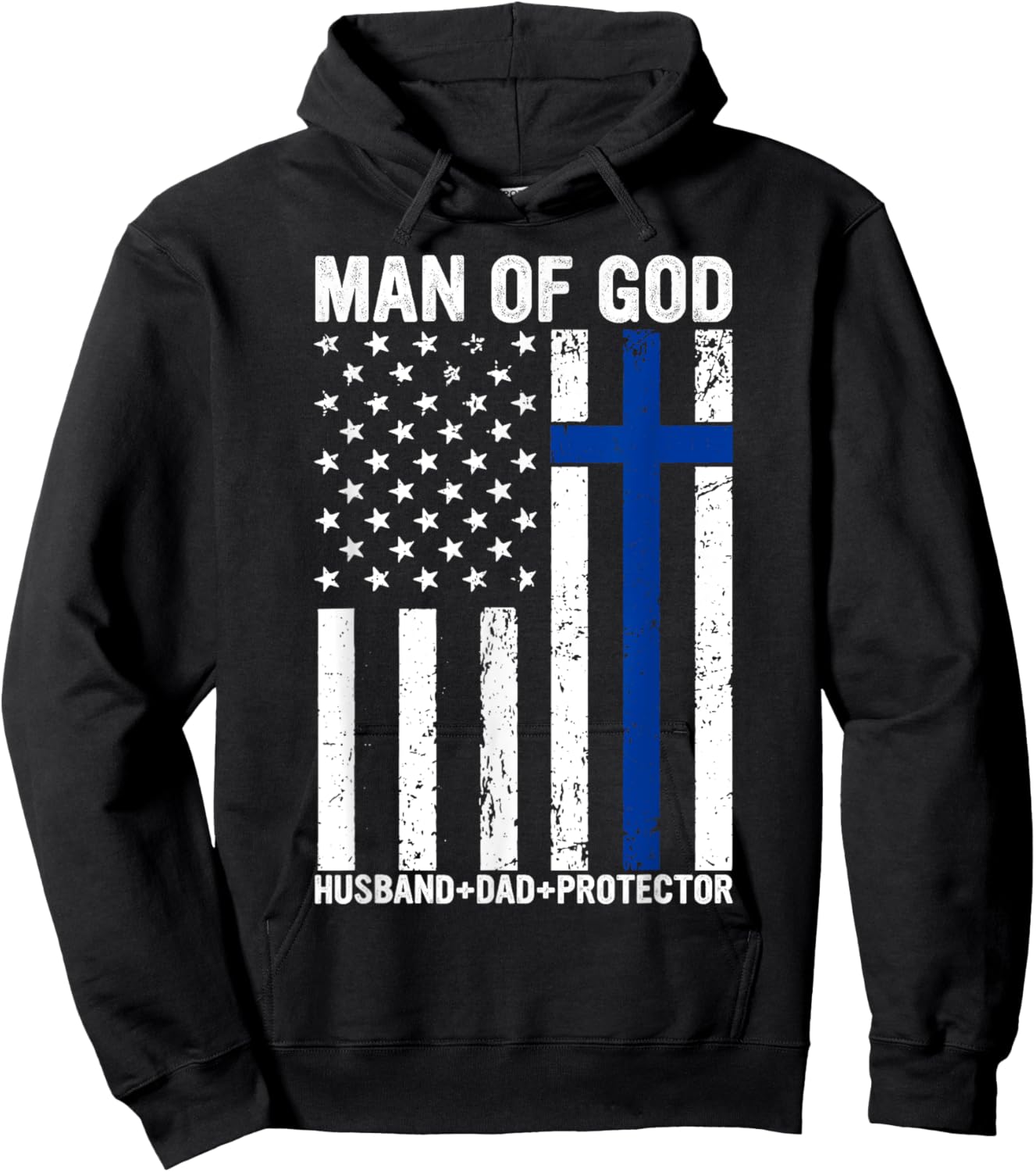 Christian Lovers Man of God Dad Jesus Faith Man of God Dad Hoodie - Hoodie | Black
