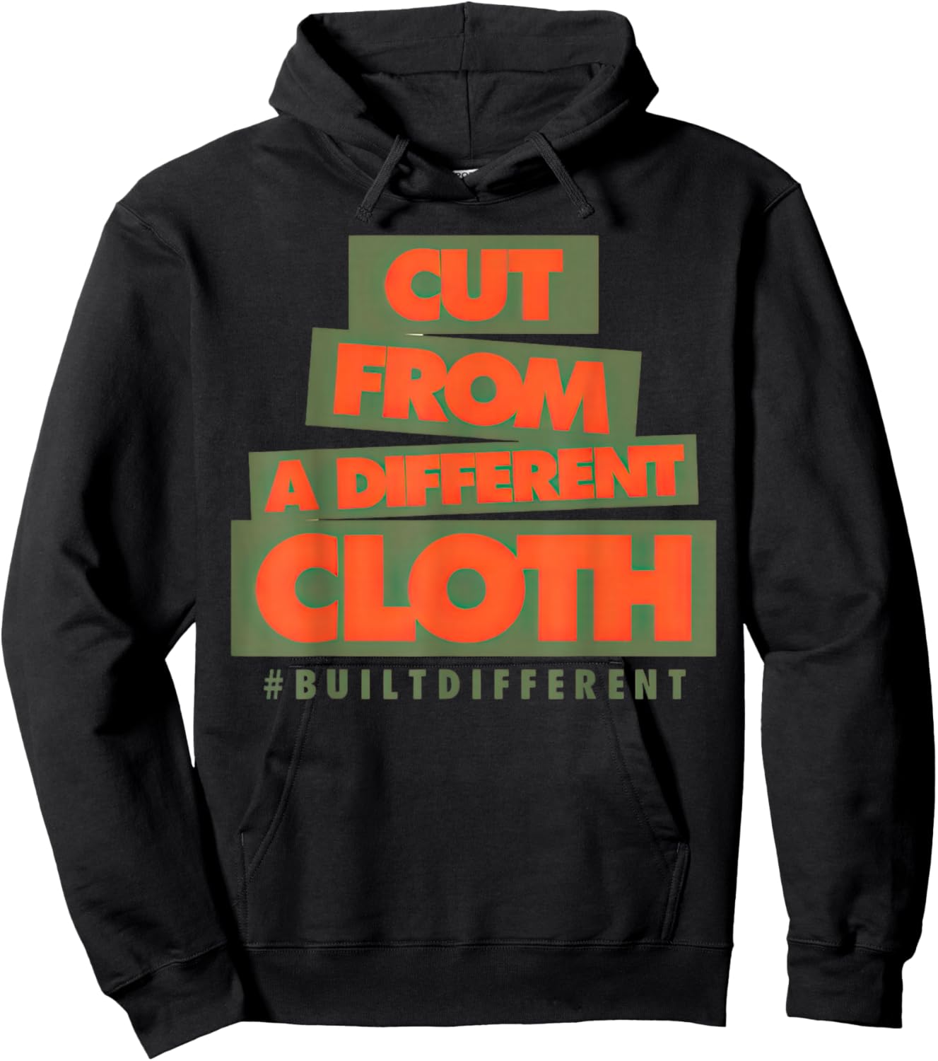 Olive Army Solar Orange Color Match Hoodie - Hoodie | Black
