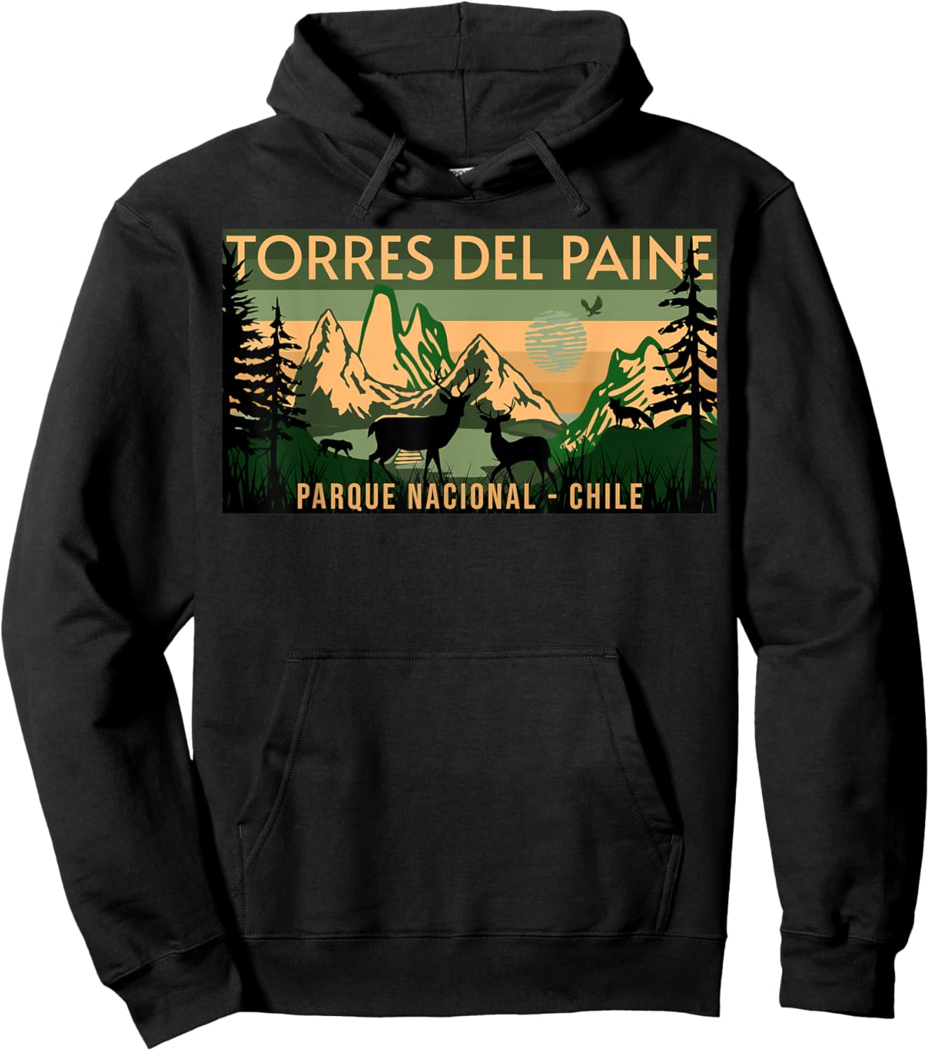 Parque Nacional Torres del Paine Chile , Small, Black Hoodie - Hoodie | Black