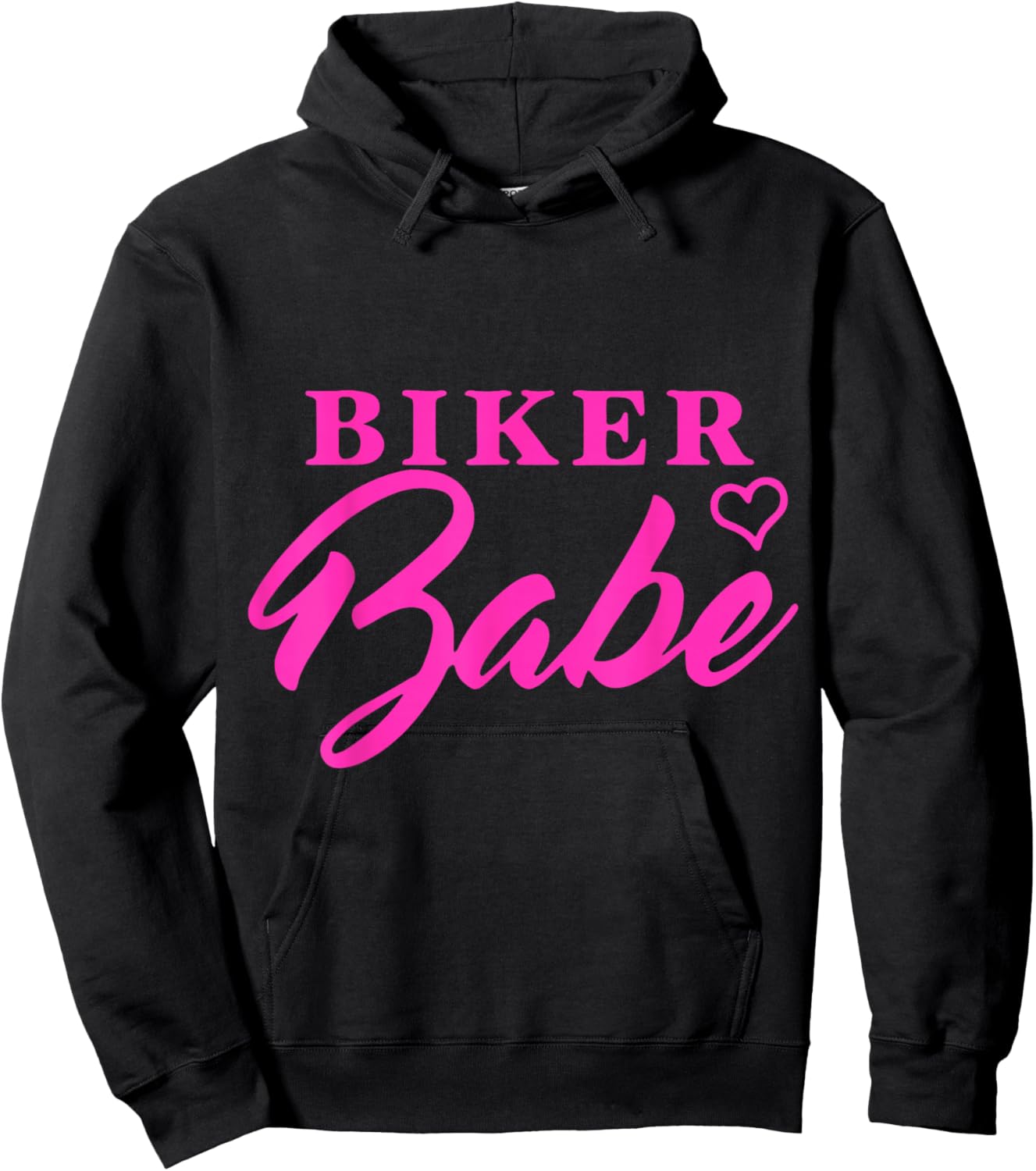 Pink Heart Biker Babe Ladies Motorcycle Hoodie - Hoodie | Black