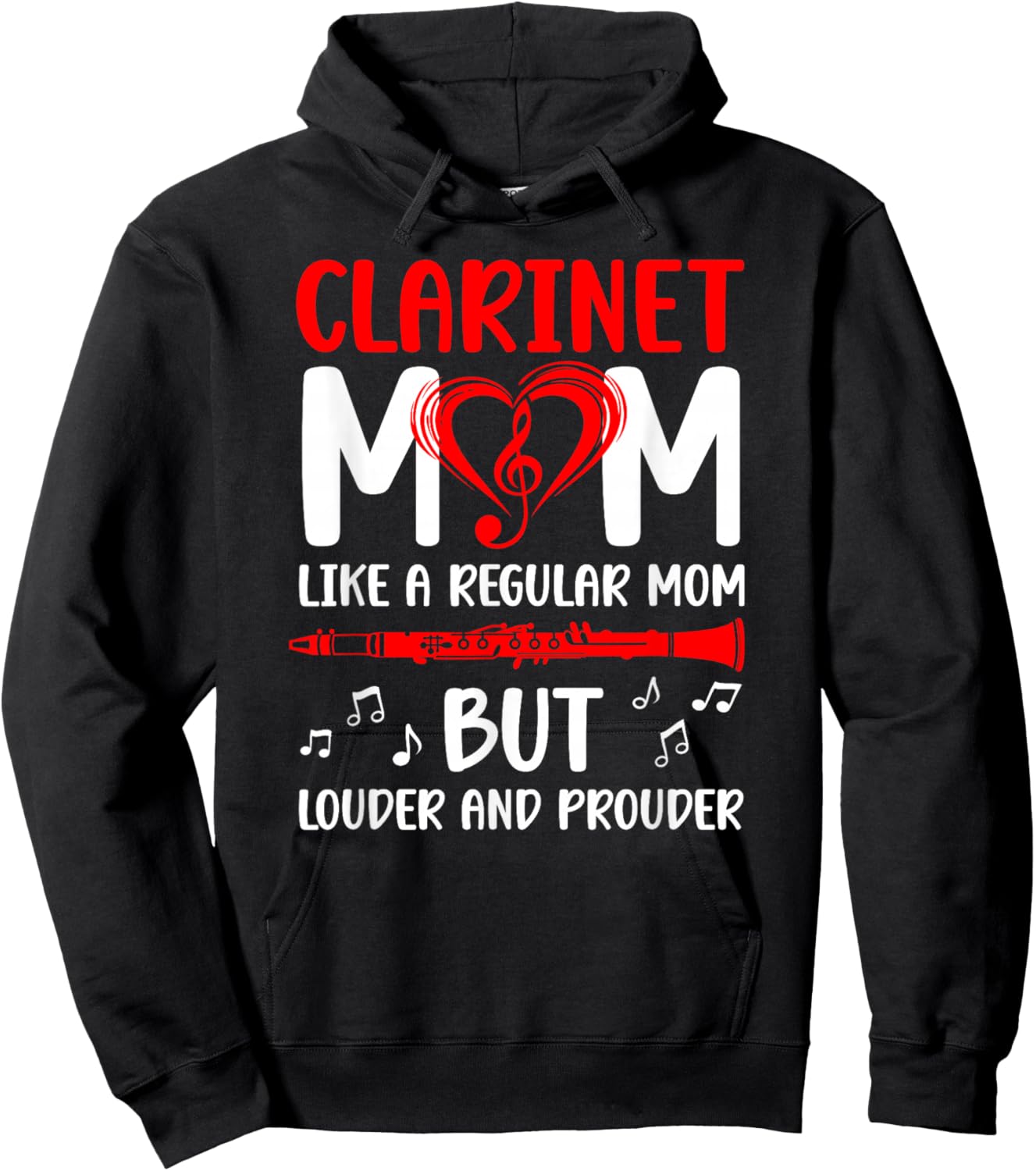 Clarinet Mom Definition Mom of A Clarinet Player Mama Hoodie - Hoodie | Black