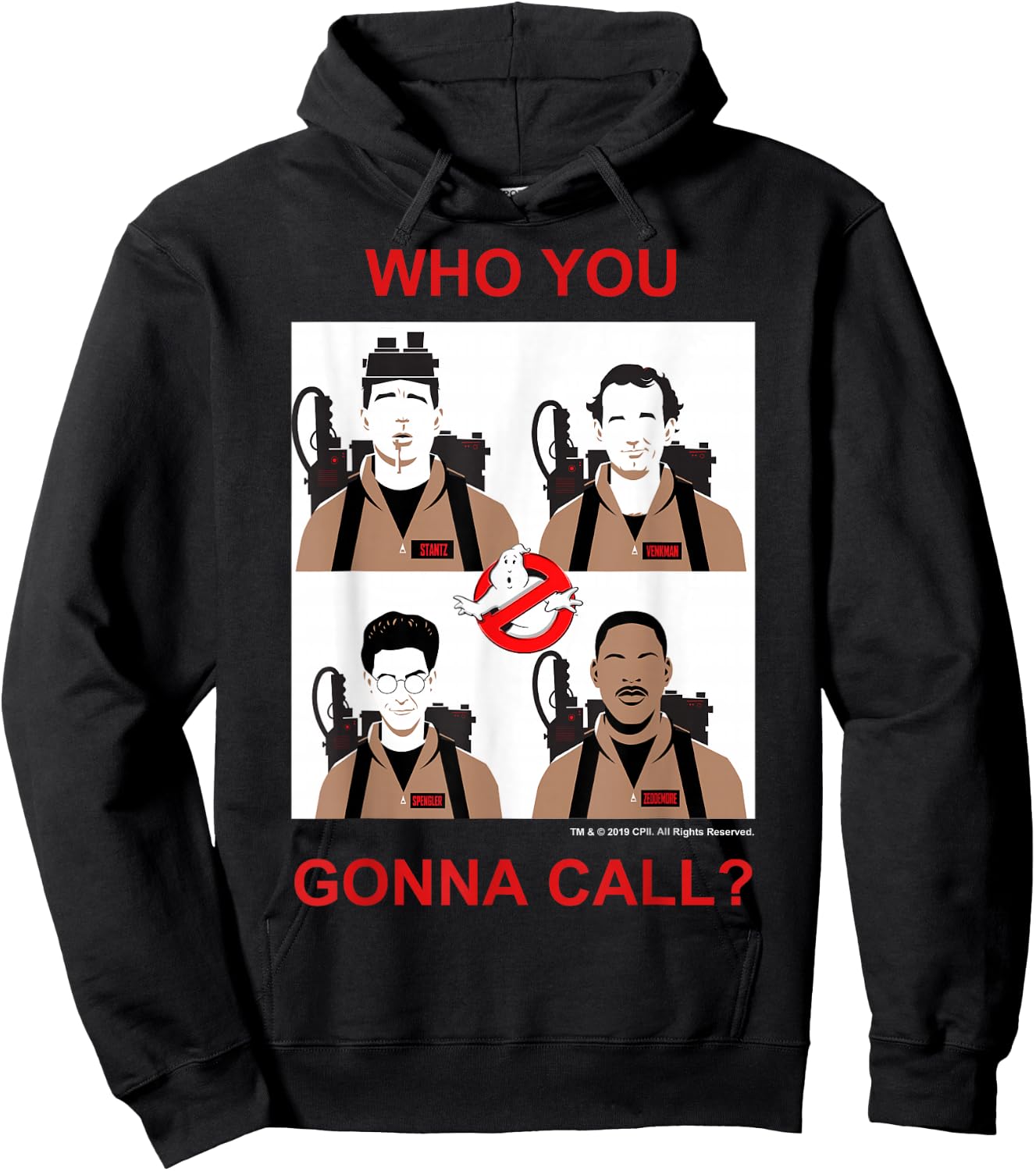 Ghostbusters Who You Gonna Call Group Shot Panels Hoodie - Hoodie | Black