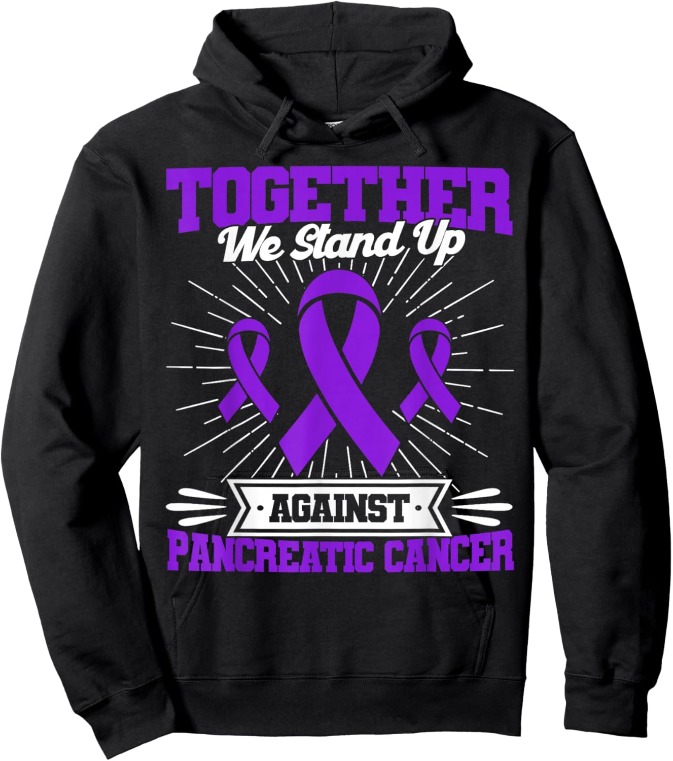Together We Stand Up Against Pancreatic Cancer Awareness Hoodie - Hoodie | Black