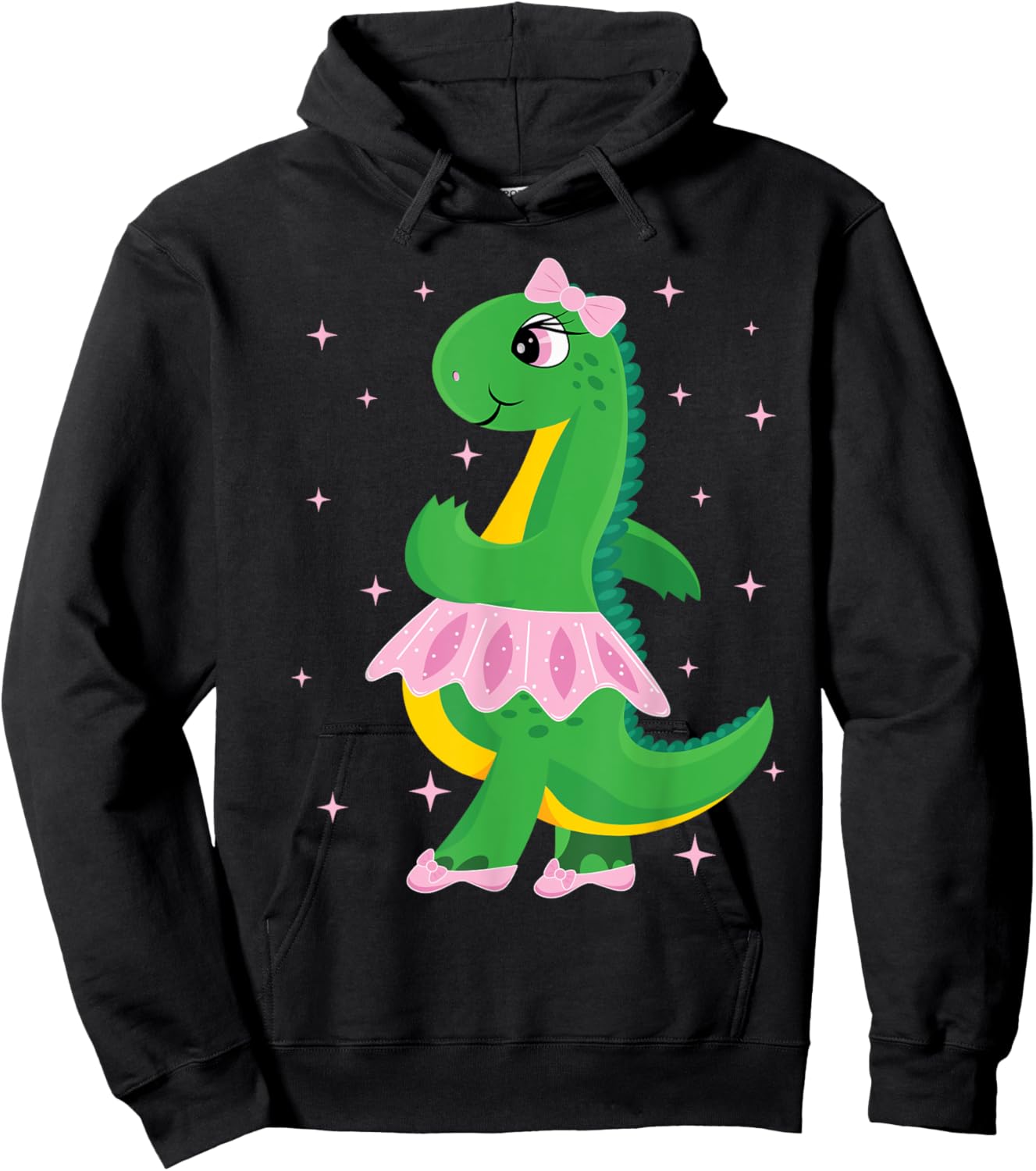 Cute Dinosaur Ballerina in Tutu Hoodie - Hoodie | Black