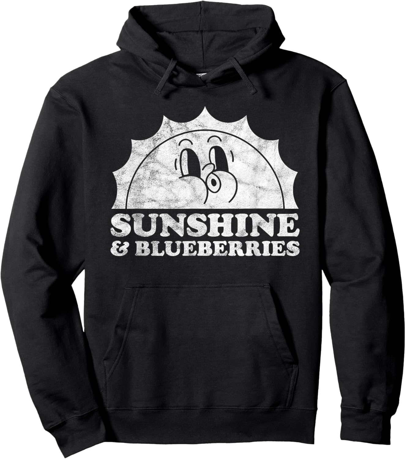 Sunshine and Blueberries Retro Vintage Sun Blueberry Men Women Kids Hoodie - Hoodie | Black