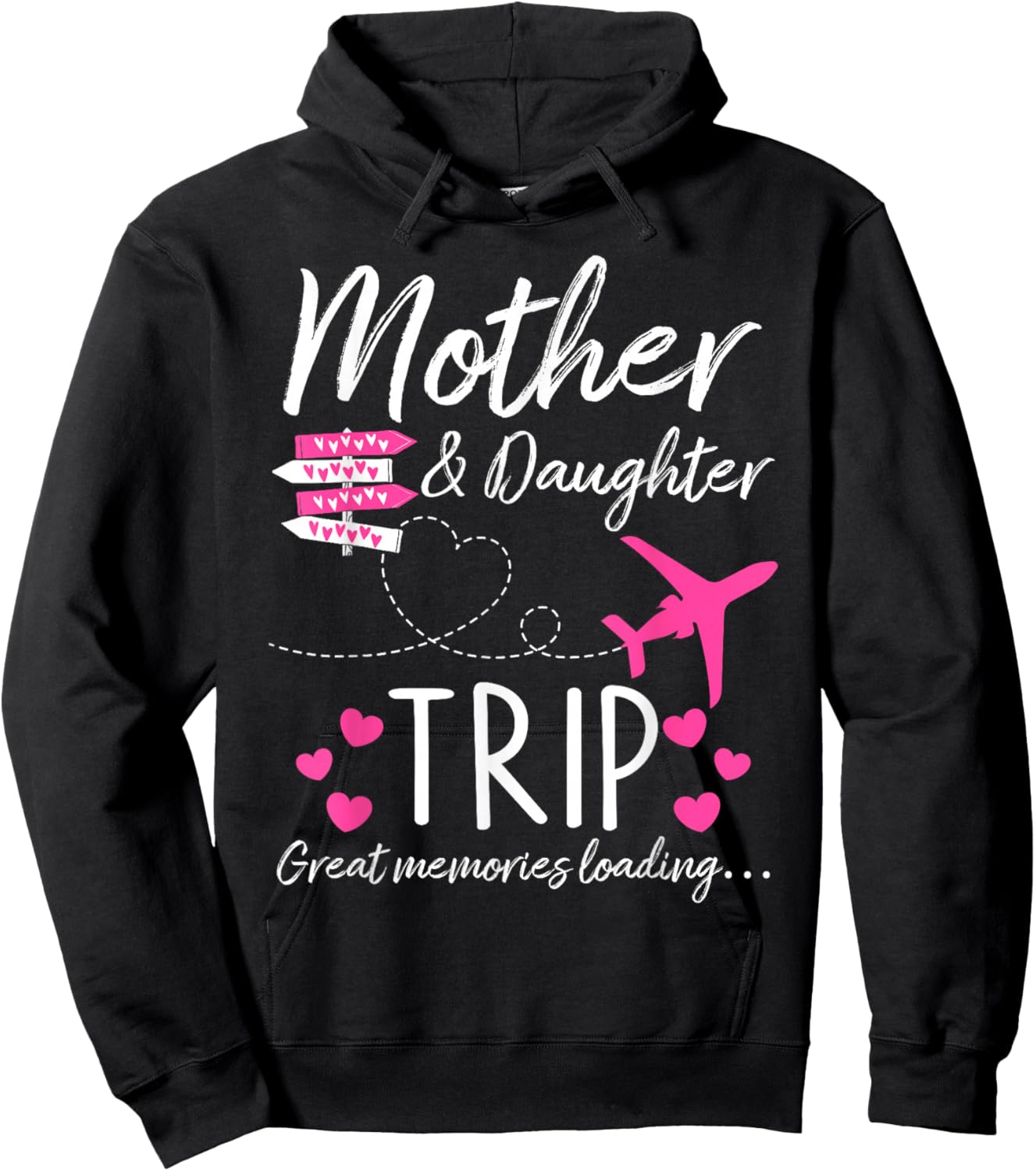 Funny Matching Mother Daughter Cruise Trip Outfits Black Modern Print Letter Print Cruise Vacation Hoodie - Hoodie | Black