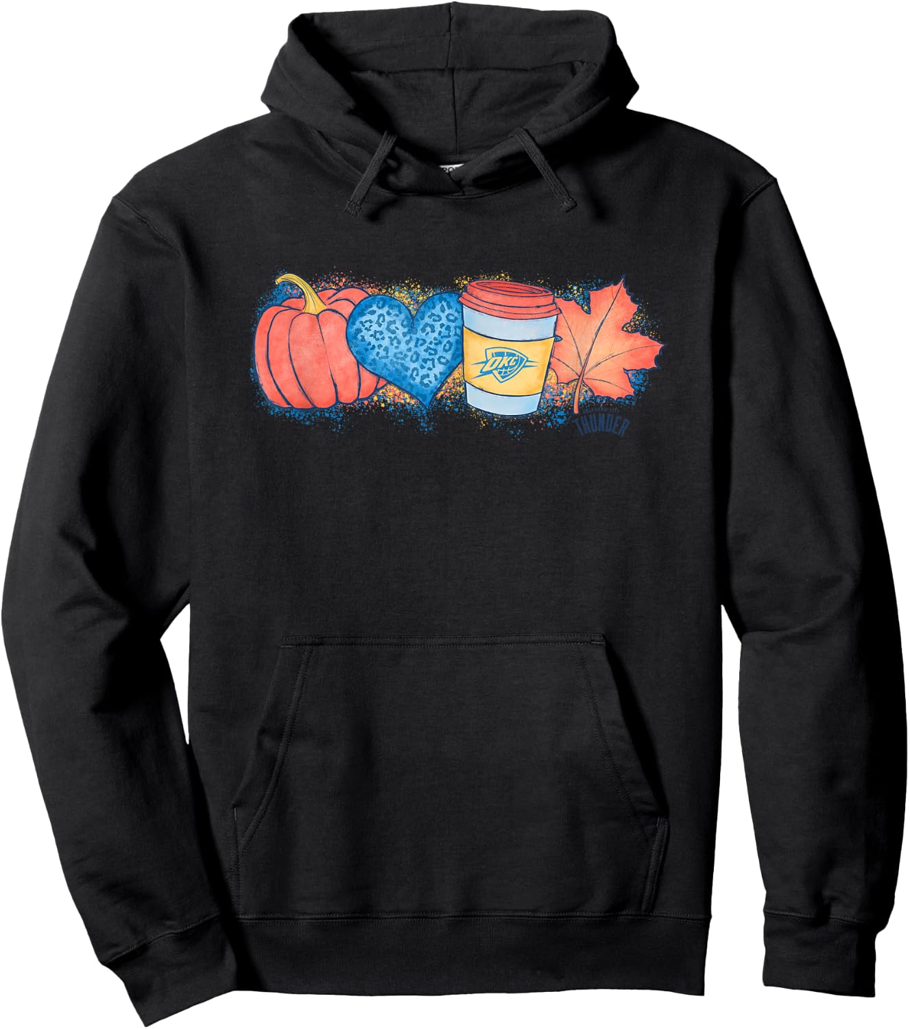 NBA Oklahoma City Thunder Cozy Fall Painted Banner Hoodie - Hoodie | Black