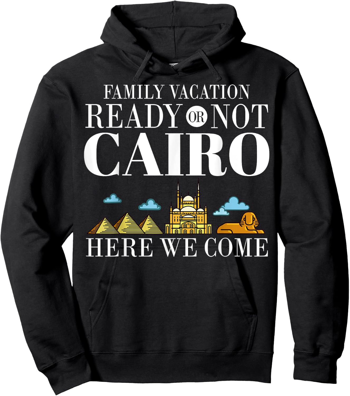 Cairo Egypt City Trip Skyline Map Travel Hoodie - Hoodie | Black