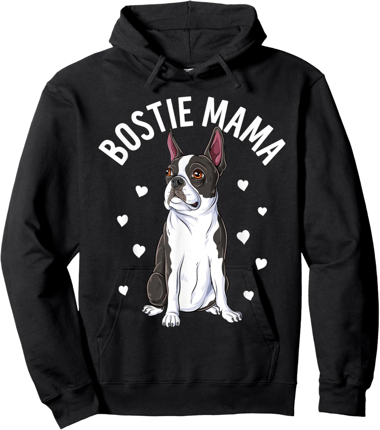Bostie Mama Cute Boston Terrier Mom Dog Lover Women Hoodie - Hoodie | Black