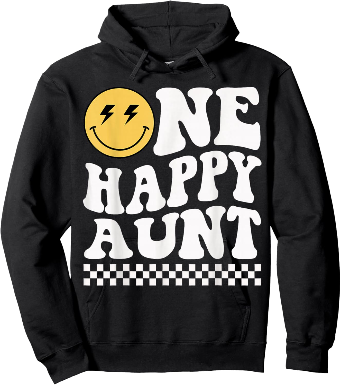One Happy Dude Aunt 1st Birthday Family Matching Hoodie - Hoodie | Black