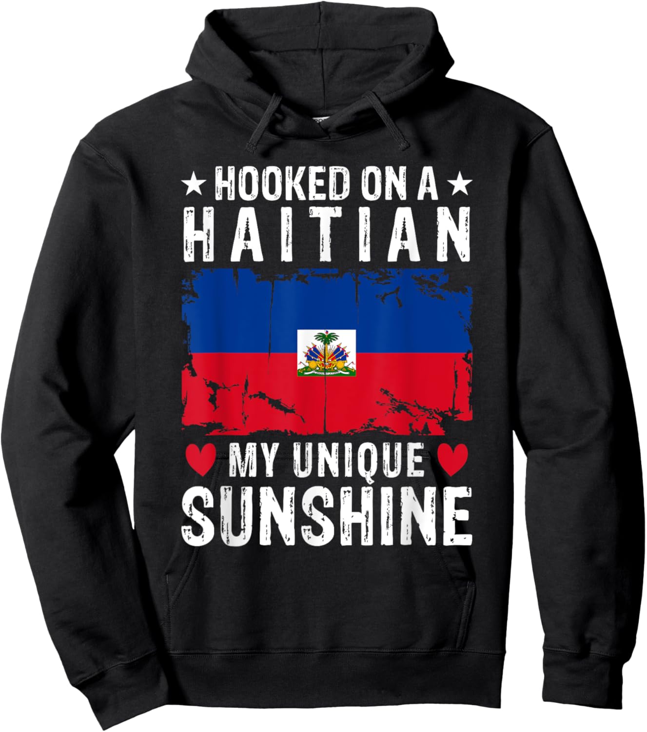Haitian Boyfriend Girlfriend Wife Husband Haiti Flag Hoodie - Hoodie | Black
