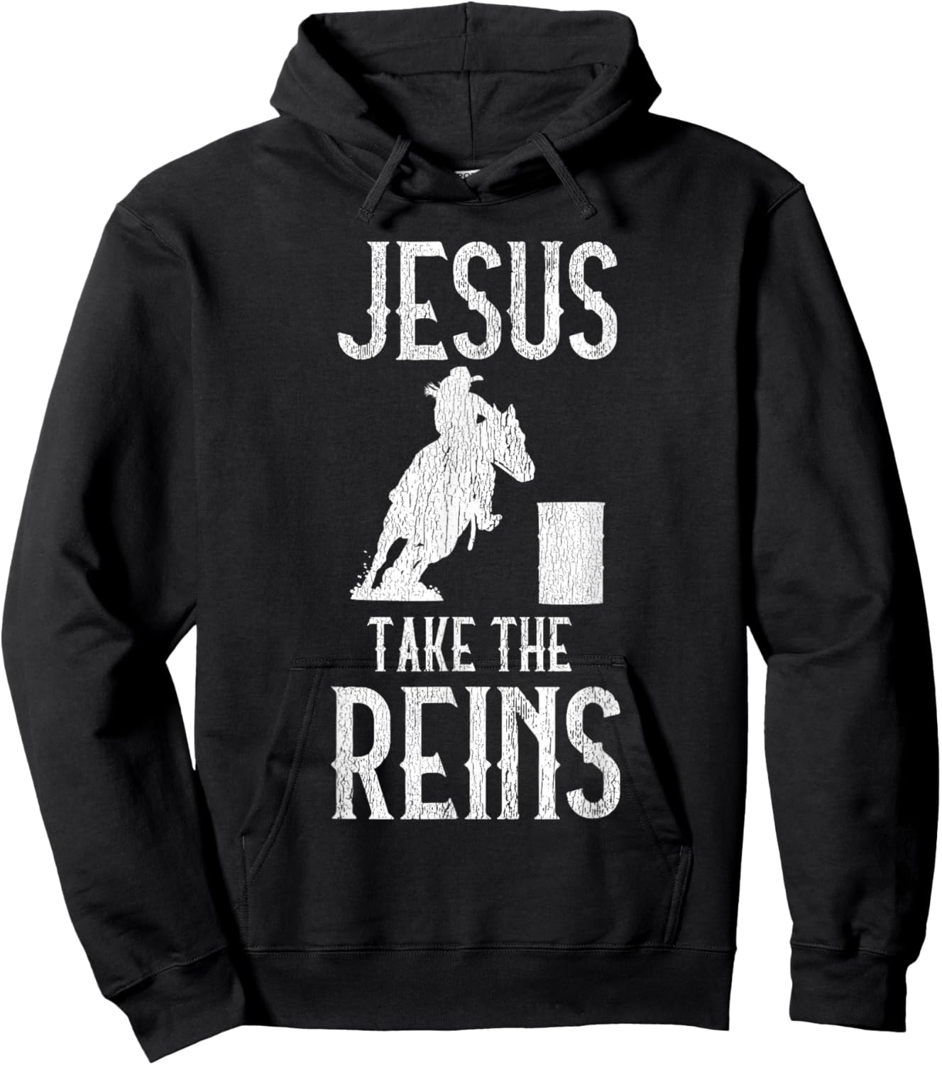 Jesus Take The Reins Cowgirl Mama Barrel Racing Mom Hoodie - Hoodie | Black