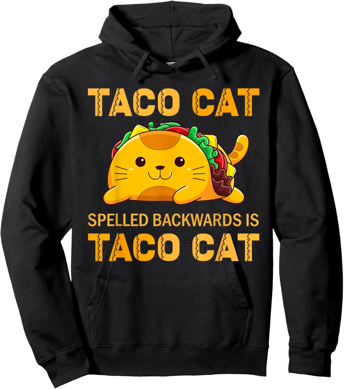 TacoCat for Kids Taco Cat Cinco de Mayo TacoCat Kids Cat Hoodie - Hoodie | Black
