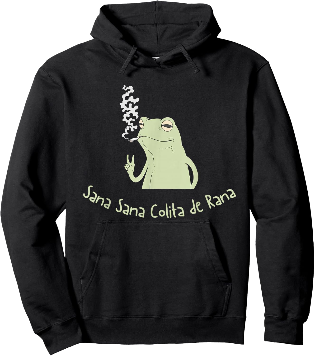 Funny Sana Sana Colita de Rana Frog Chill Hoodie - Hoodie | Black