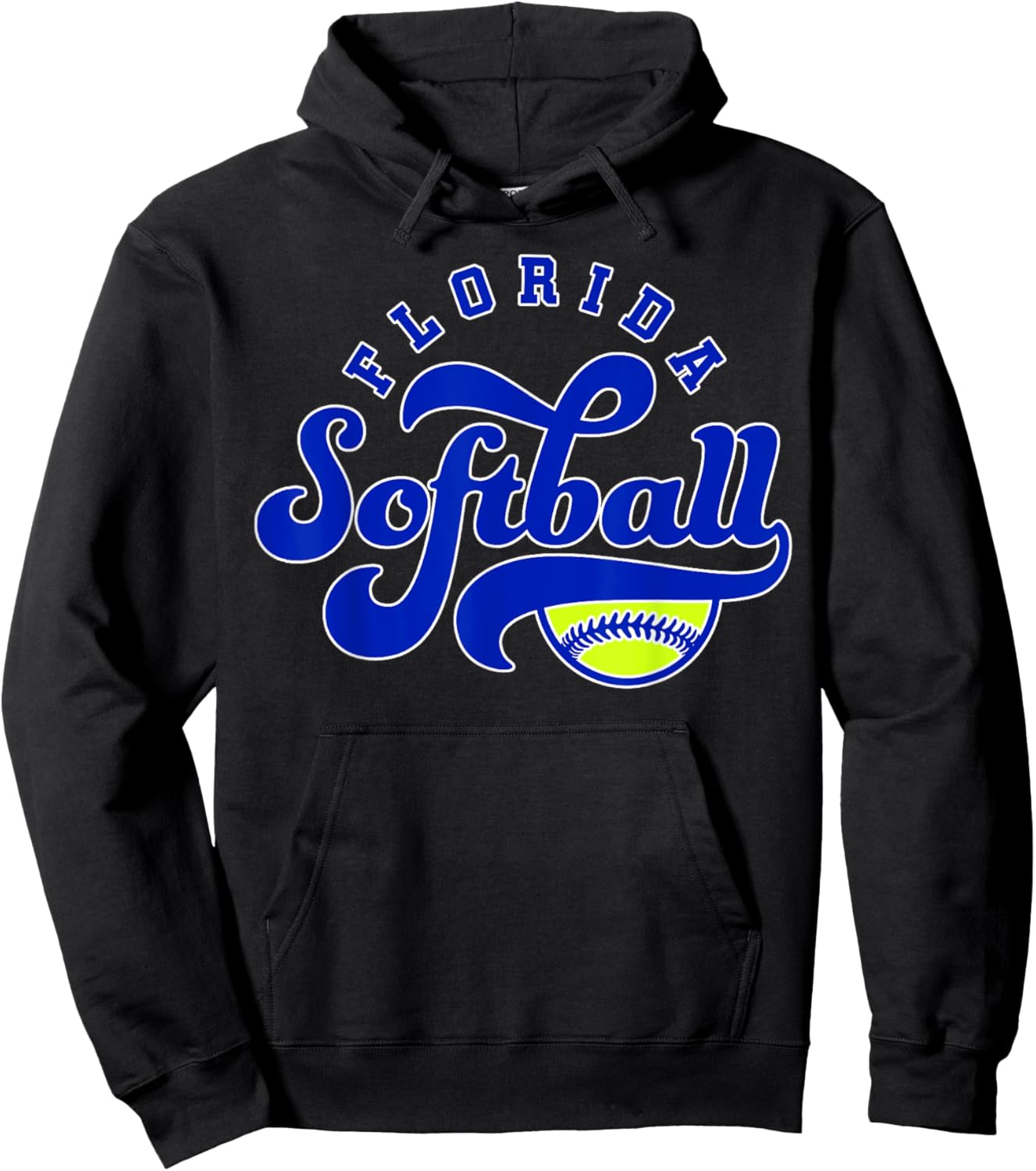 Florida Softball Vintage Kids Team Retro Softball Fan Hoodie - Hoodie | Black