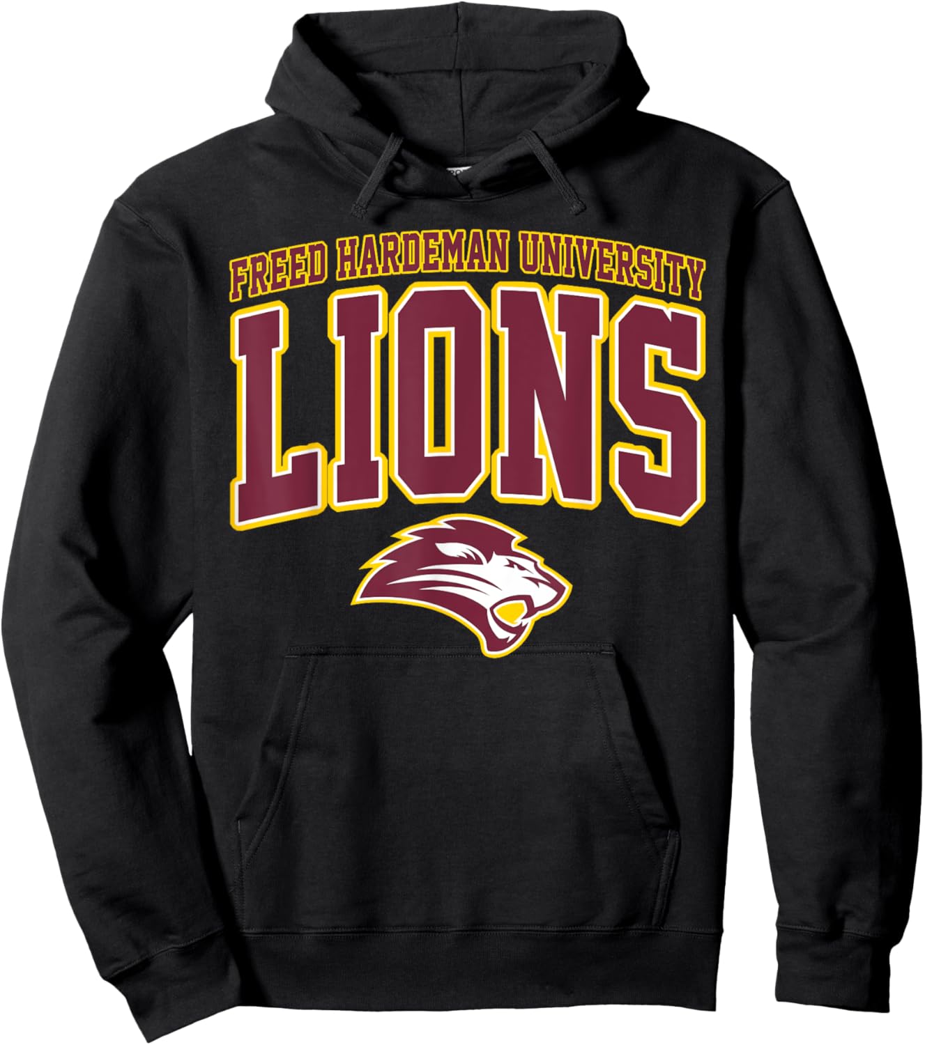 Freed-Hardeman University Lions Arch Vintage Sports Design Hoodie - Hoodie | Black