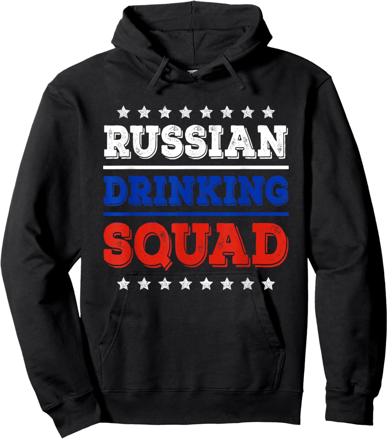 Russian Drinking Squad Russia Flag Funny Drinking Hoodie - Hoodie | Black