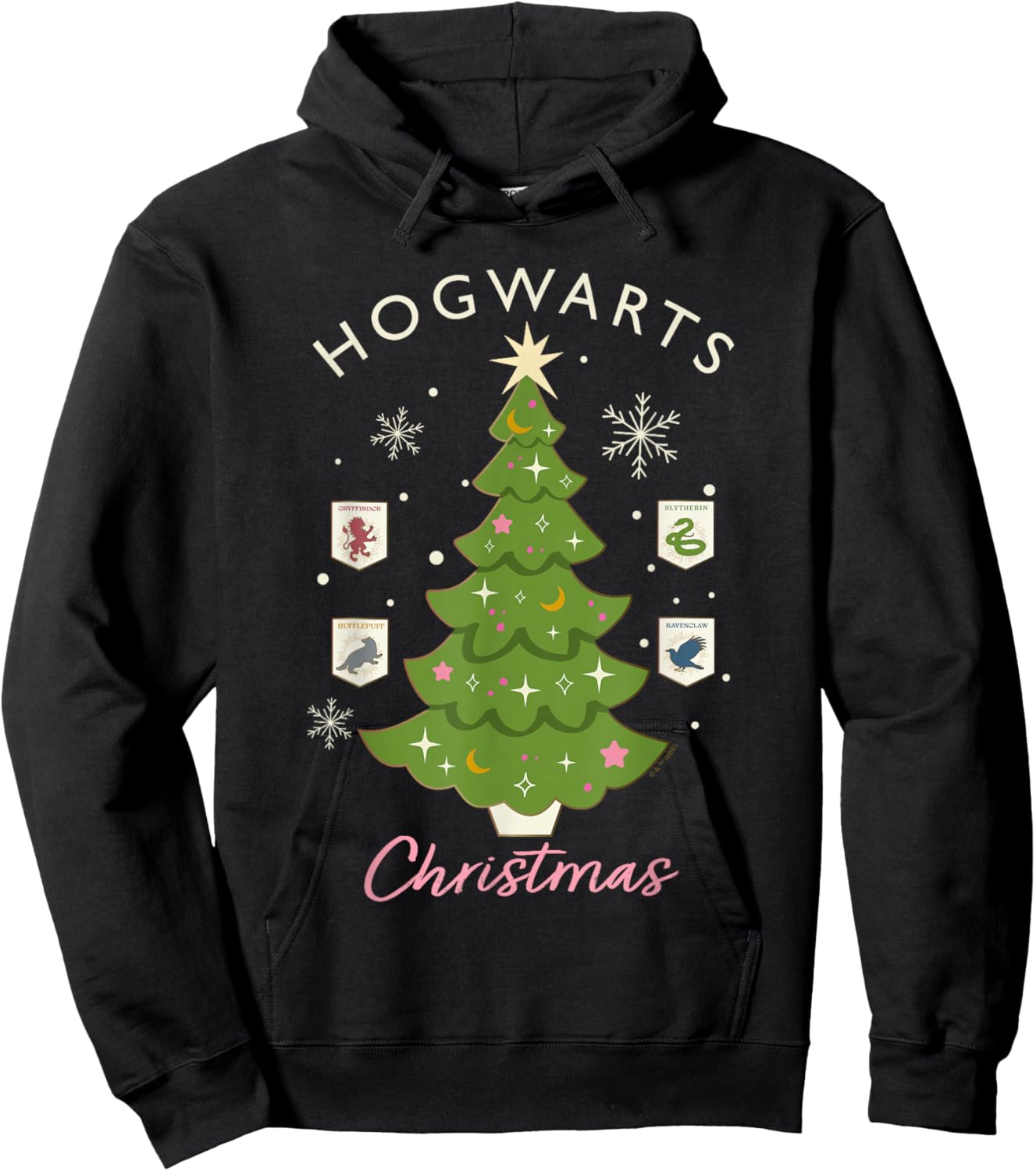 Harry Potter Hogwarts Christmas Tree Hoodie - Hoodie | Black