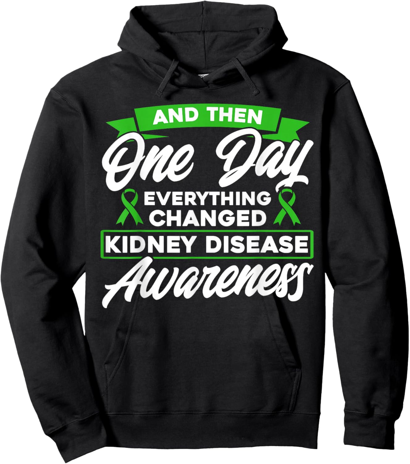 Kidney Disease Awareness Month Everything has changed kidney disease awareness - Women's Black Modern Bow Collarless Short Sleeve - Small Hoodie - Hoodie | Black