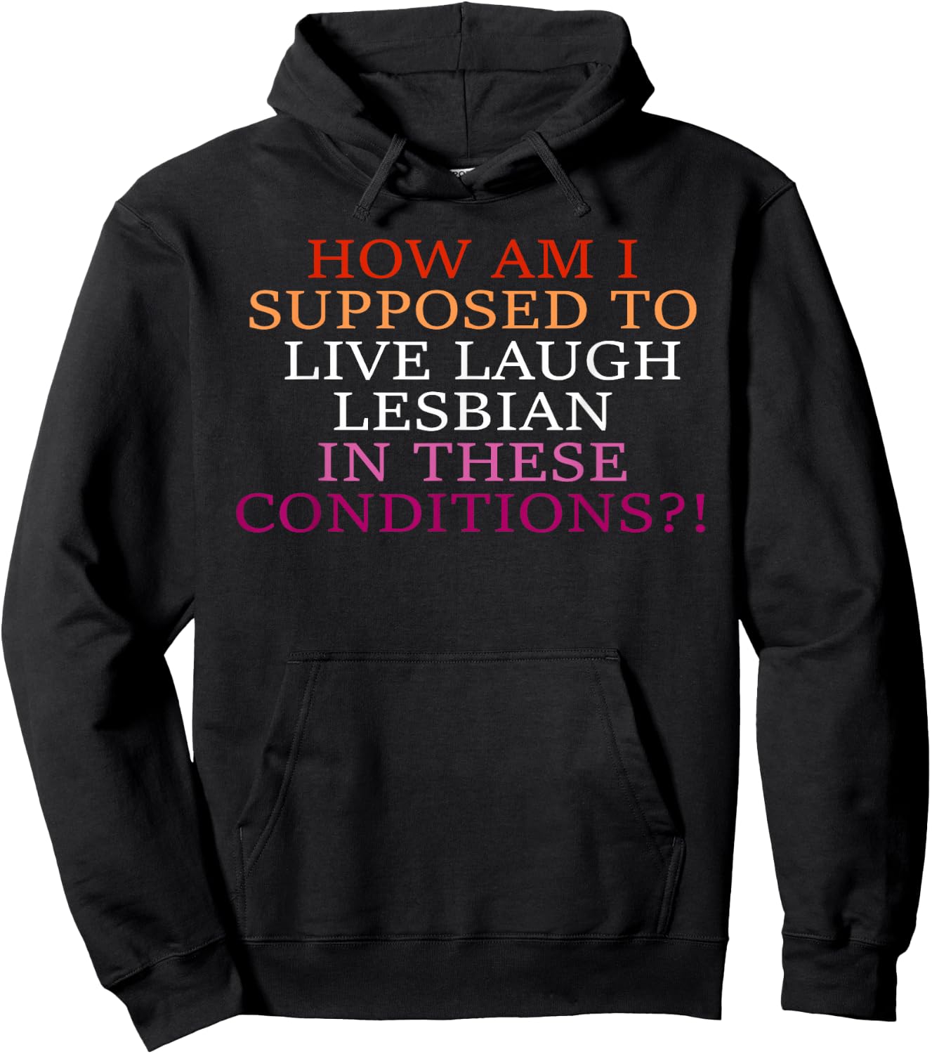 How Am I Supposed To Live Laugh Lesbian In These Conditions? Hoodie - Hoodie | Black