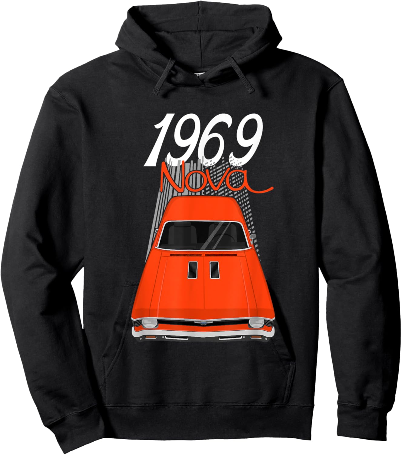 1969 69 Chevys Nova 2 Classic Car Old School Muscle Car Hoodie - Hoodie | Black