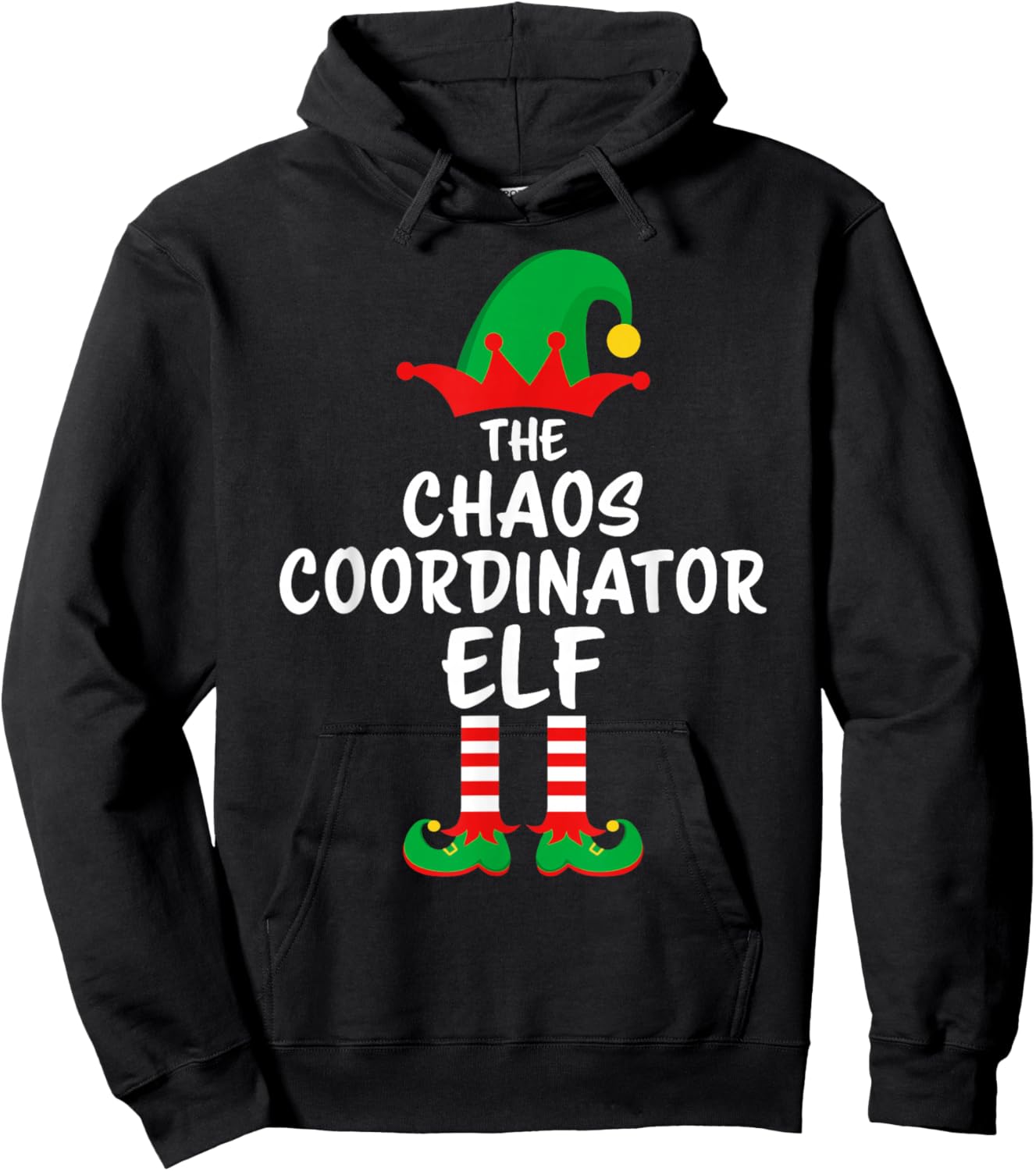 The Chaos Coordinator Elf Matching Family Christmas Hoodie - Hoodie | Black