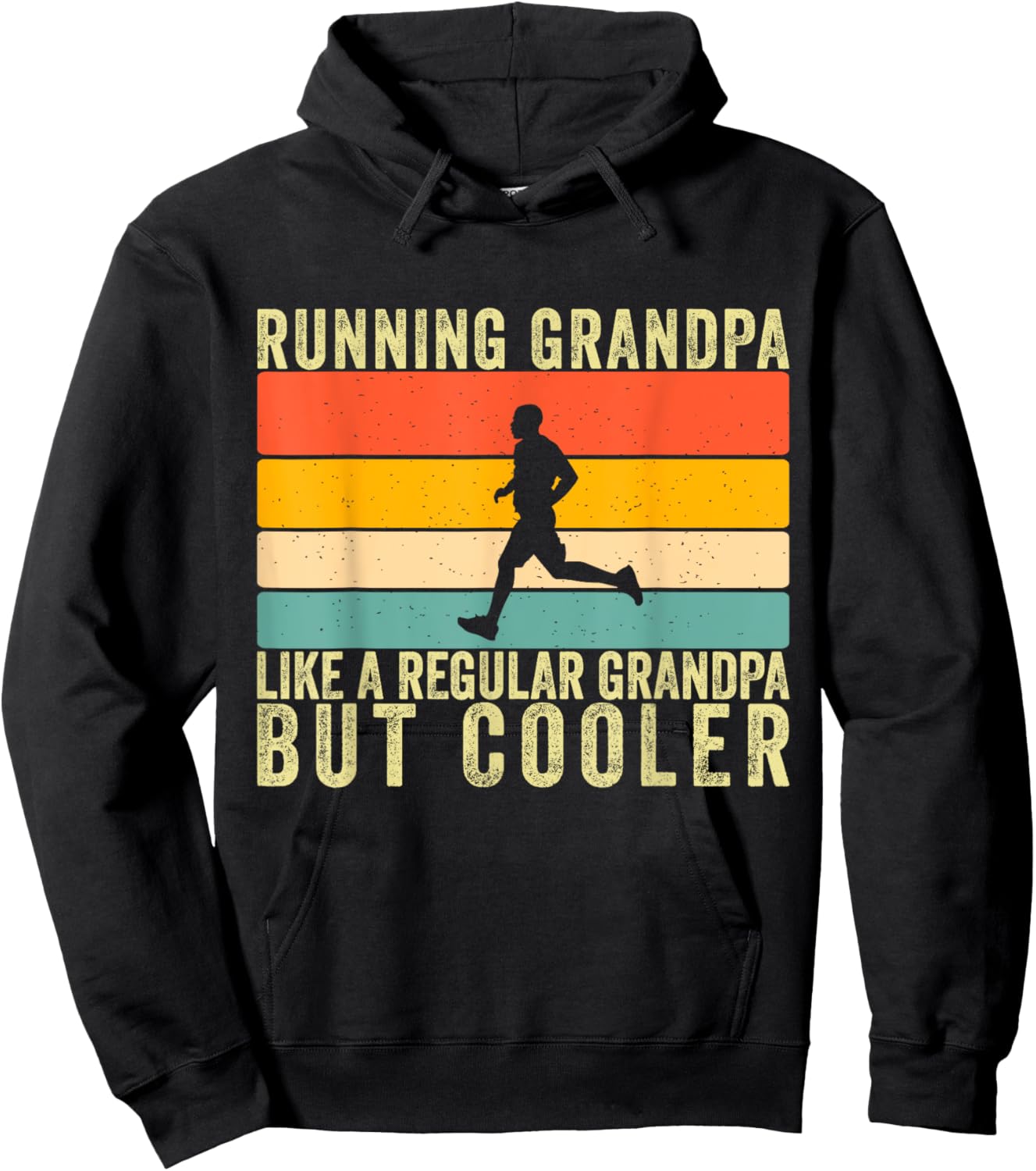Running Grandpa Father Day Design Runner Grandfather Hoodie - Hoodie | Black