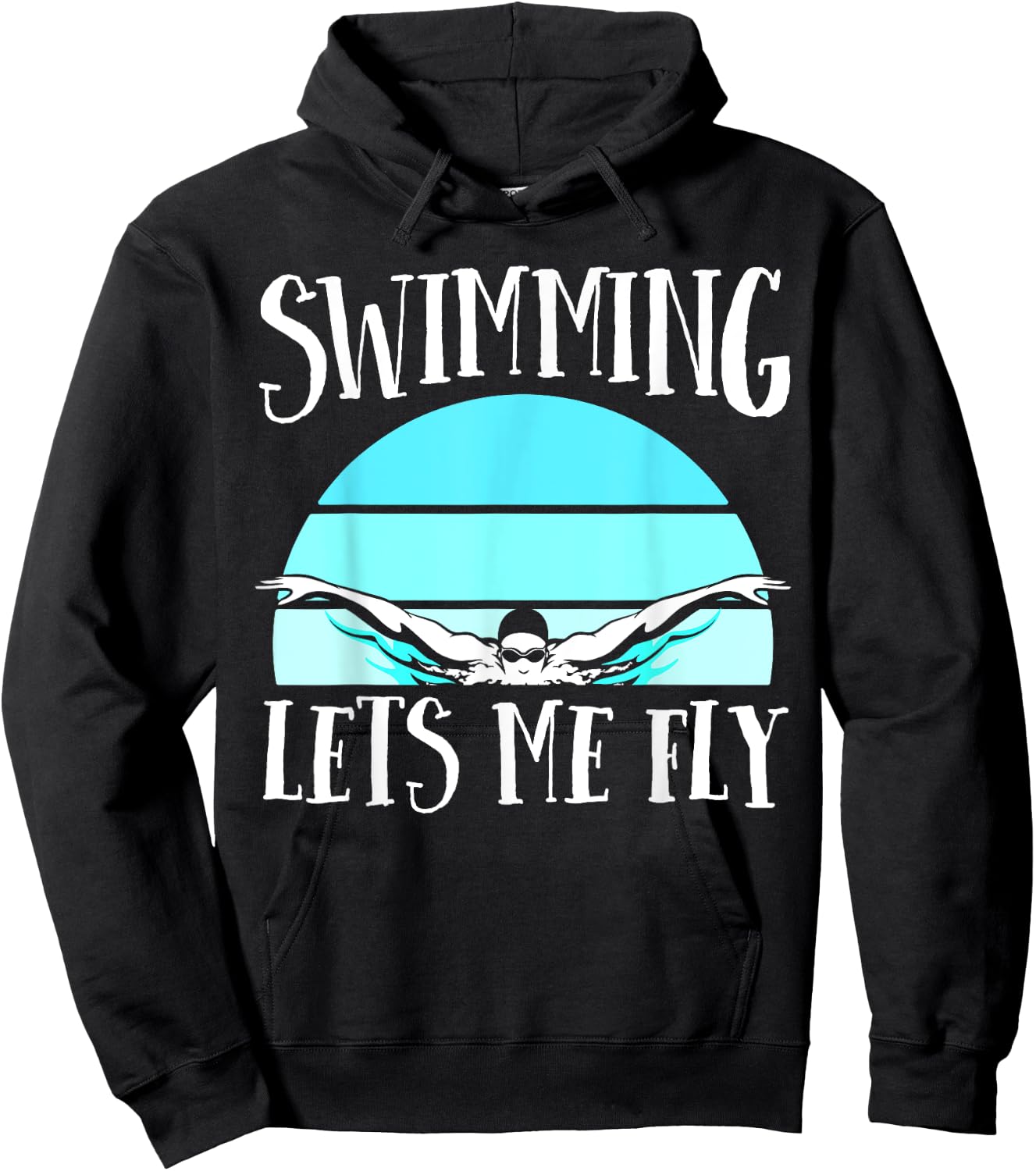 Swimming Lets My Fly Swim Team Shirt Women Swimmer Gift Hoodie - Hoodie | Black