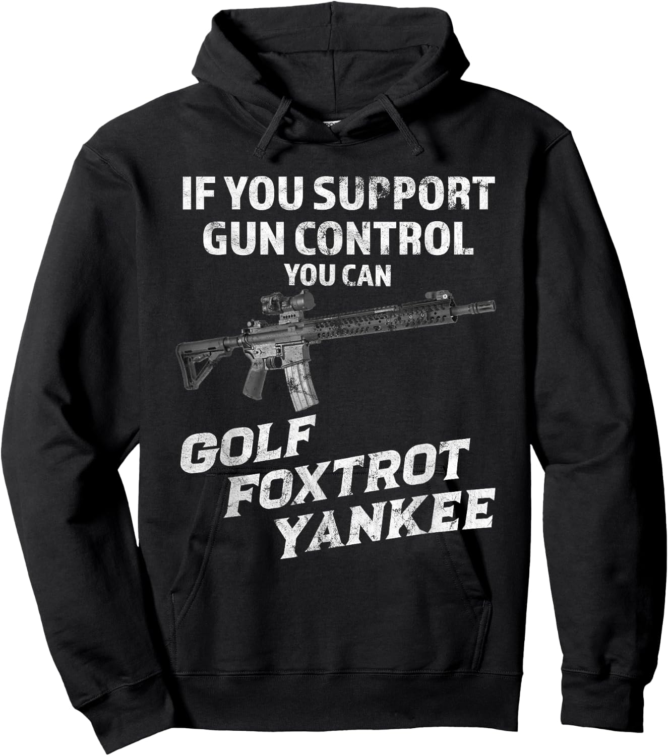 If Your Support Gun Control You Can Golf Foxtrot Yankee Hoodie - Hoodie | Black