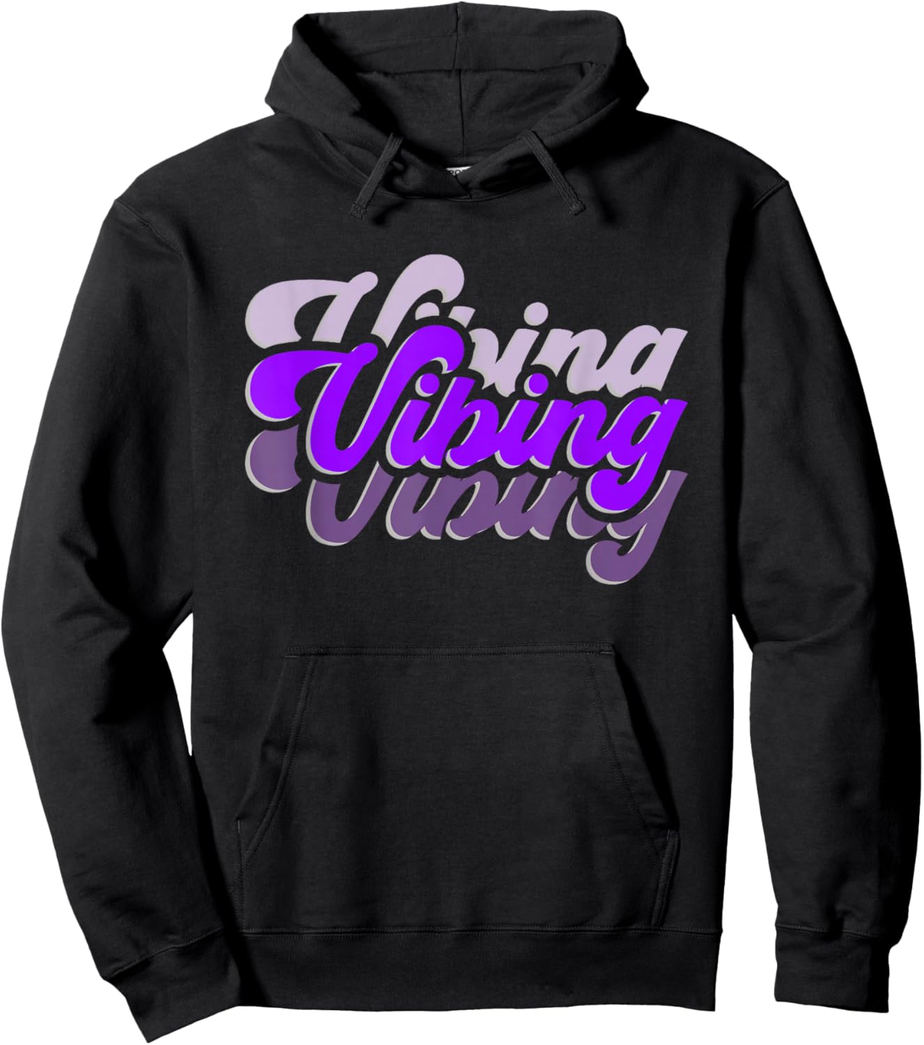 Purple Vibing Purple Vibes Color Graphic Hoodie - Hoodie | Black
