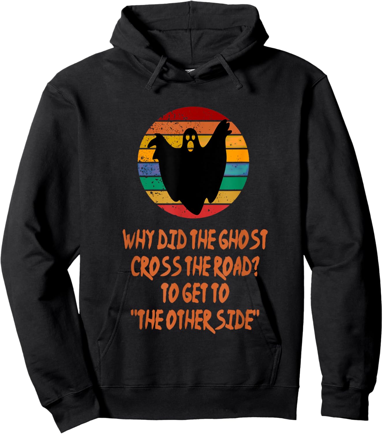 Ghost The Other Side Halloween Kids Puns Jokes Costume Idea Hoodie - Hoodie | Black
