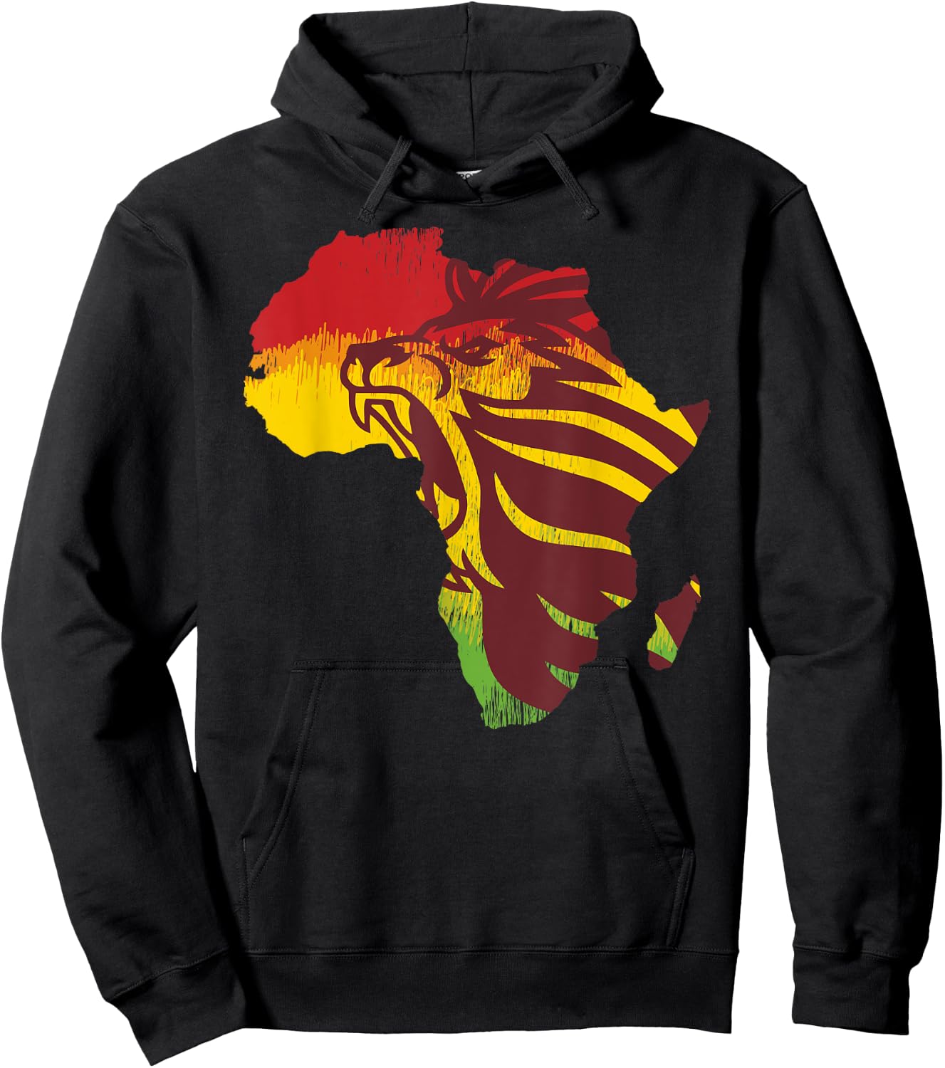 Roar Africa Map Lion Face Reggae Rasta Gift Design design Hoodie - Hoodie | Black