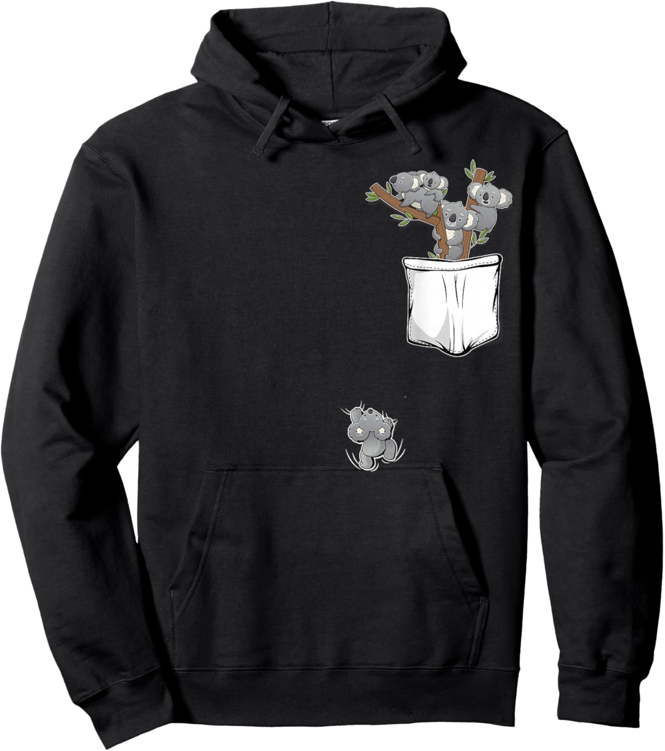 Koala Bear Stuff | Cute Koala Pocket Stuff for Kids Koala Hoodie - Hoodie | Black