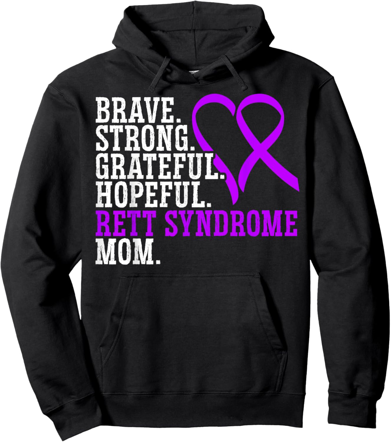 Rett Syndrome Mom I Wear Purple Rett Syndrome Awareness Hoodie - Hoodie | Black
