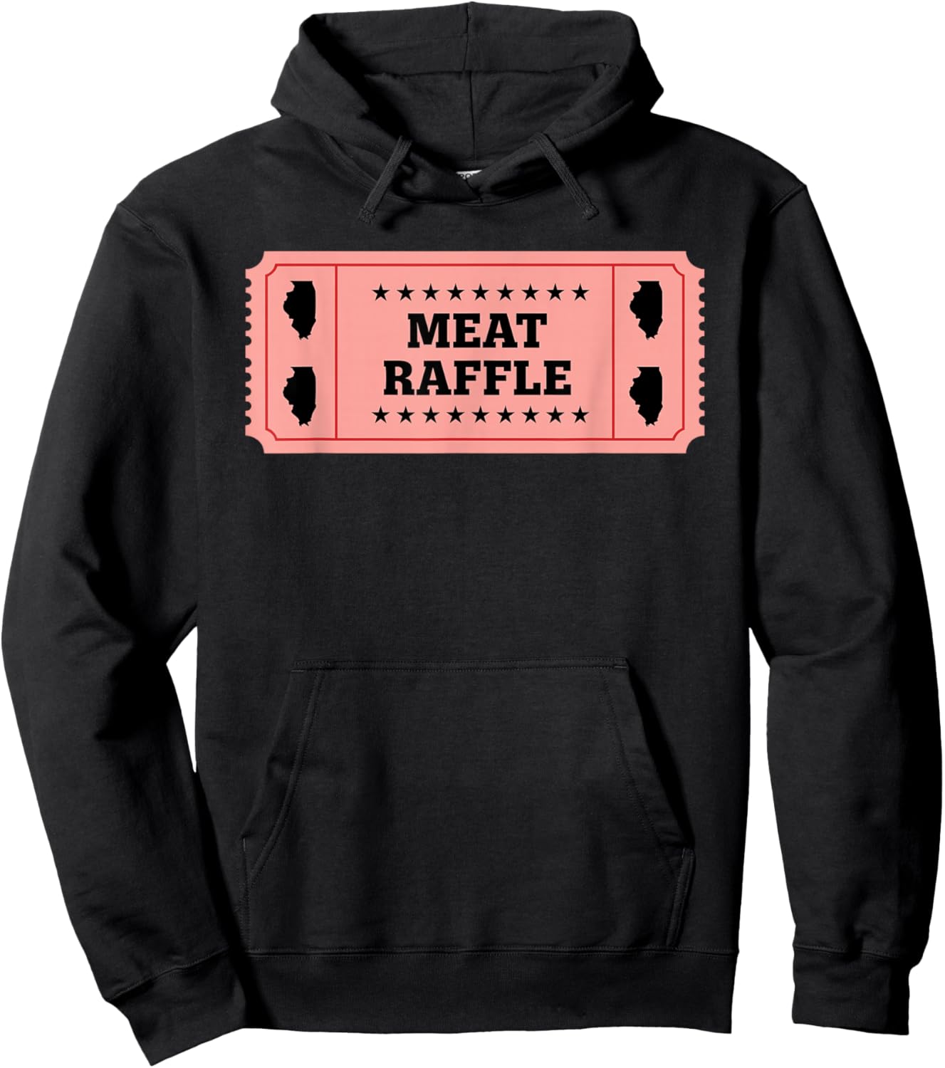 Meat Raffle Illinois Funny Ticket Midwestern Food Tradition Hoodie - Hoodie | Black